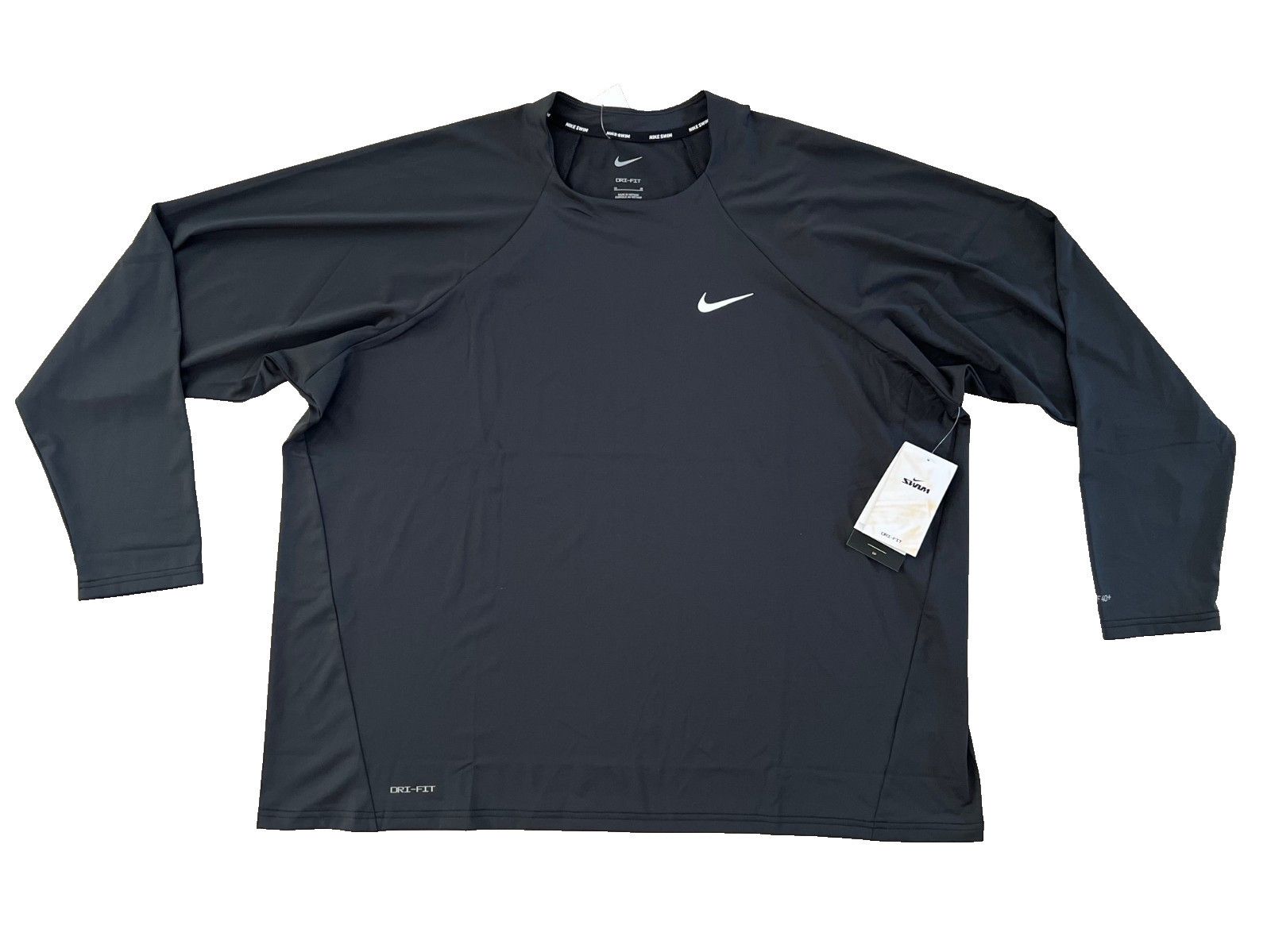 Nike Nike Dri-FIT Nessa376 Hydroguard Swim Top Black ( 3X ) Size 3XL / US 20-22 - 2 Thumbnail