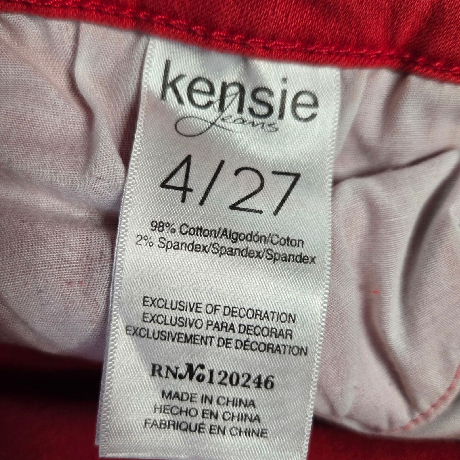 Other Bright Red Ankle Skinny Jeans Size 4 Size 27" / US 4 / IT 40 - 5 Thumbnail