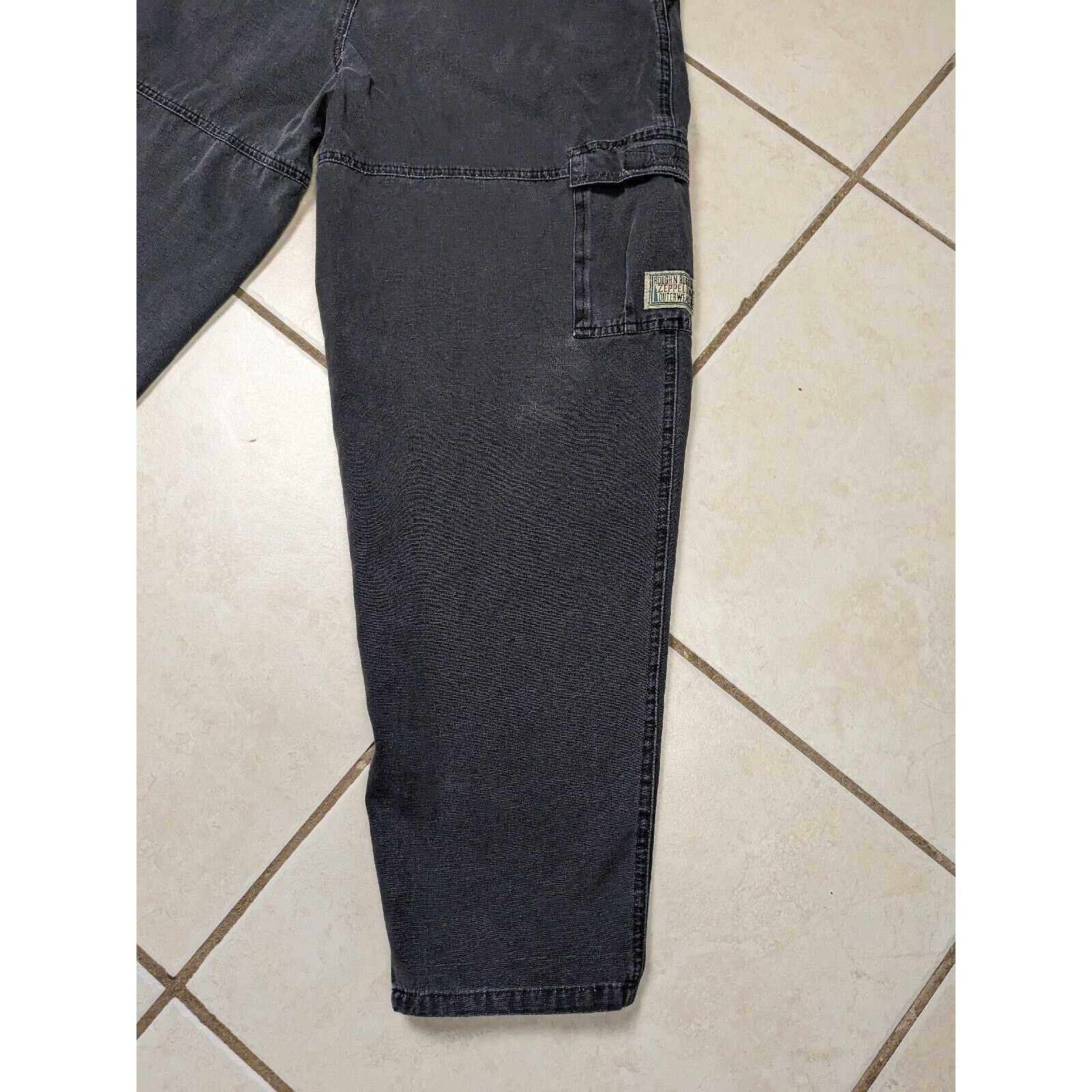 Other Vtg Men Zeppelin 30x28 Black Cargo Pocket Pants Tapered Leg Size US 30 / EU 46 - 13 Thumbnail