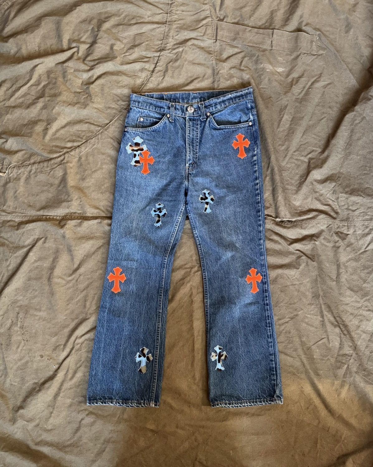 Chrome Hearts × Levi's Chrome Hearts Levi’s Cross Patch Jeans Size US 33 - 1 Thumbnail
