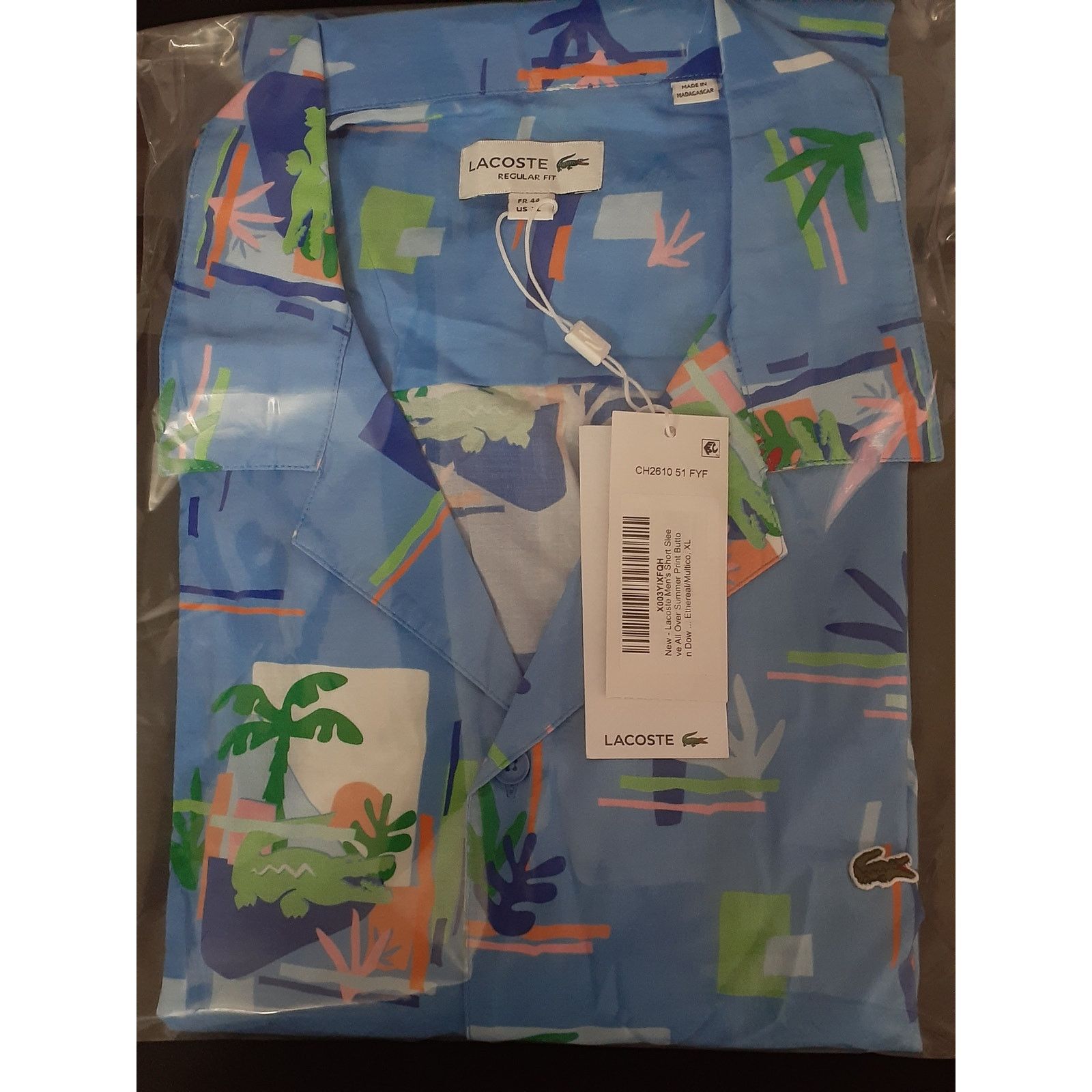 Lacoste Lacoste Mens Short Sleeve Summer Print Button Woven Shirt XL Size US XL / EU 56 / 4 - 2 Thumbnail