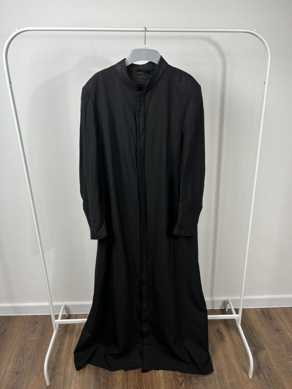 Vintage Antique Vintage Black Long Robe Coat Hidden Placket Size US M / EU 48-50 / 2 - 1 Thumbnail