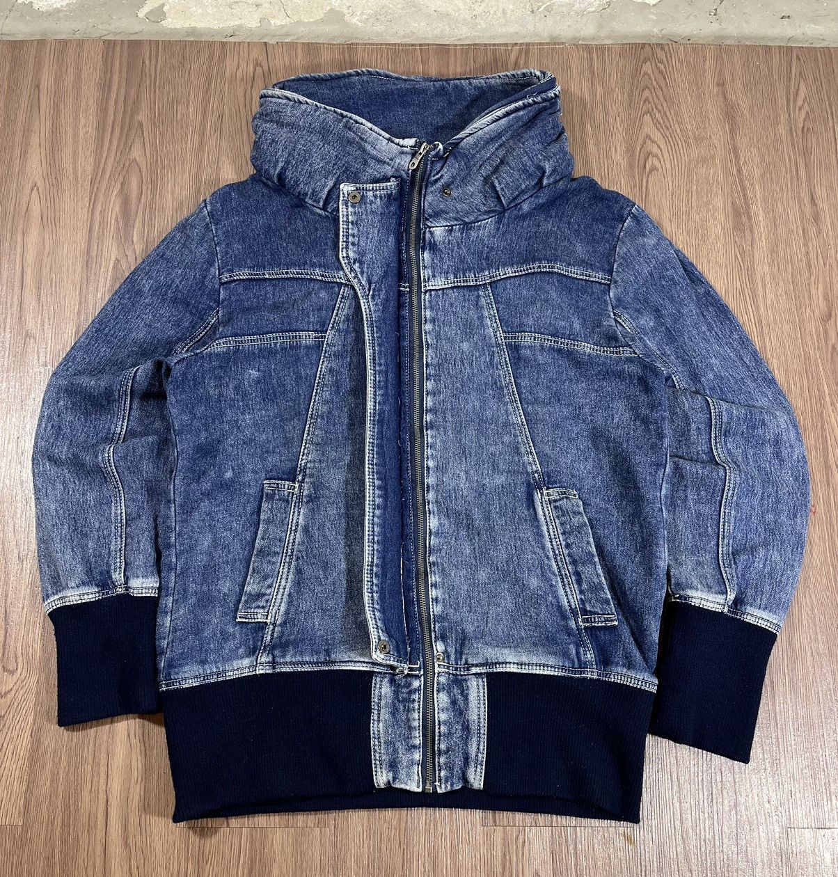 Japanese Brand Private Pause Bono Sweat Denim Jacket Size US L / EU 52-54 / 3 - 8 Thumbnail