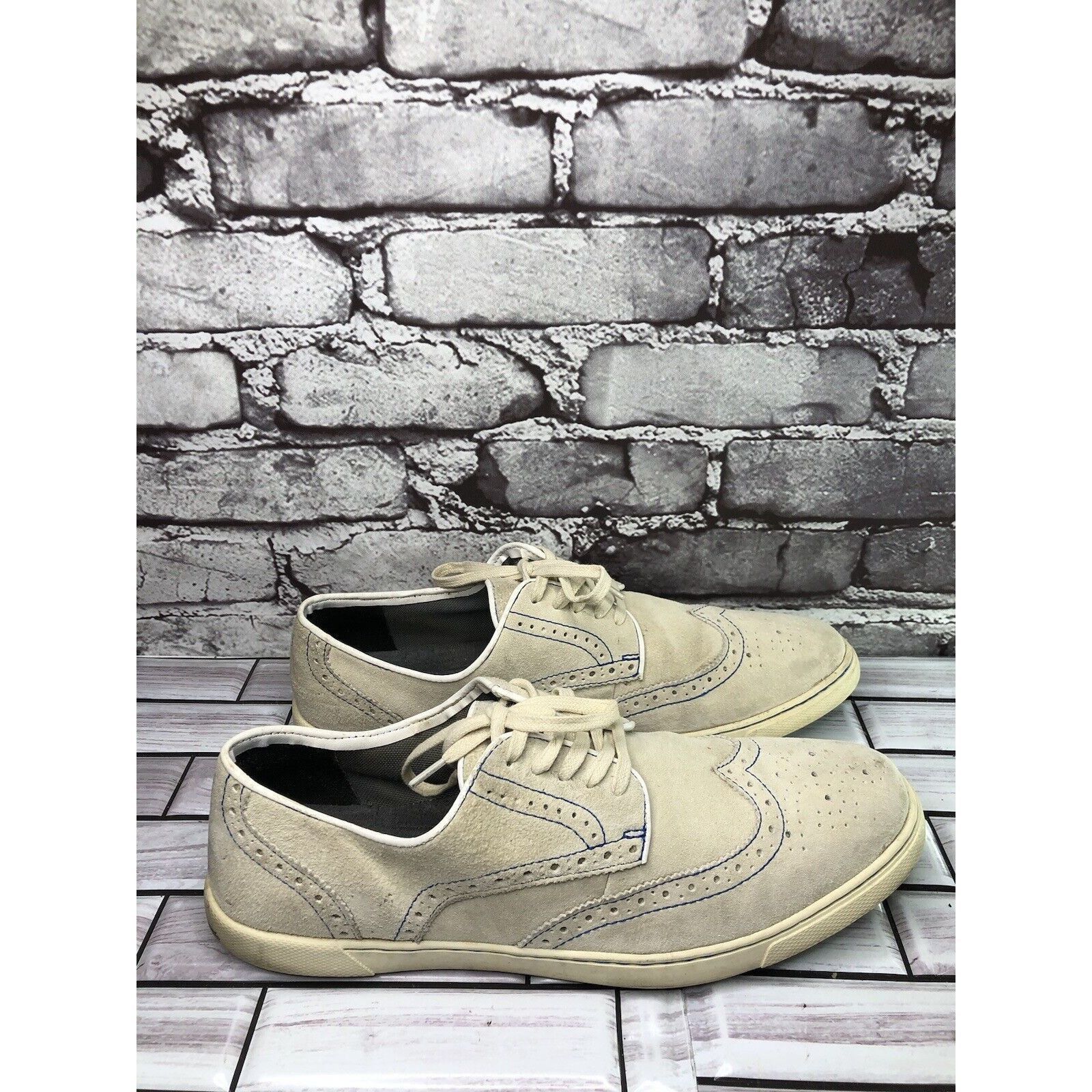 Hush Puppies Hush Puppies Ivory Suede Leather Wingtip Casual Lace Up Shoe Size US 8.5 / EU 41-42 - 3 Thumbnail