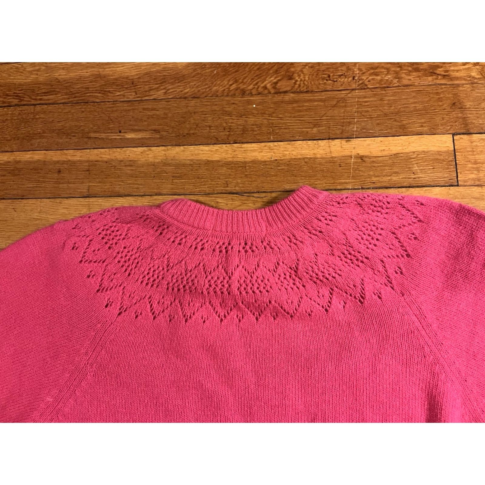 Vintage VINTAGE Spring Avenue Yoke Sweater Women’s Small Pink Angora Wool Blend Knit Sweater Pullover Size S / US 4 / IT 40 - 7 Thumbnail