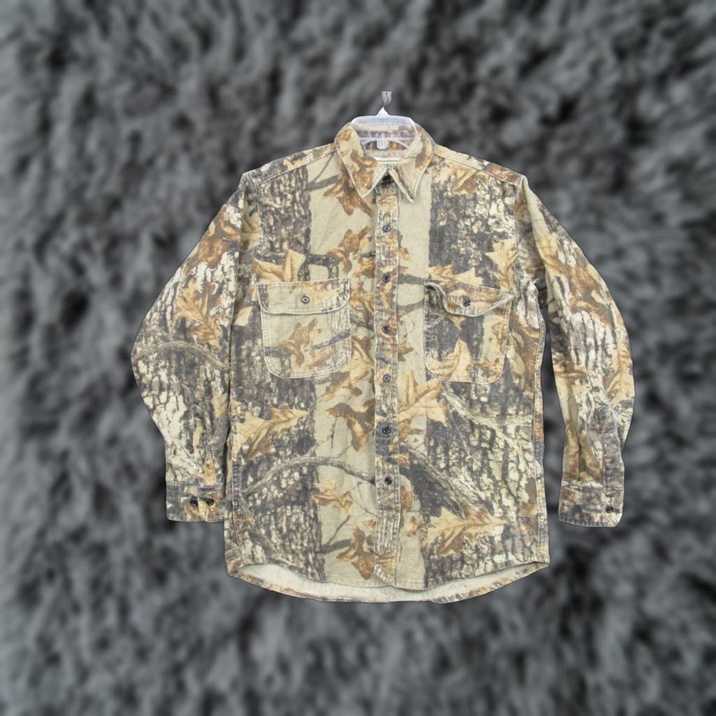 Vintage VINTAGE Northwest Territory Shirt Mens Medium Camouflage Camo Flannel Button-Up Hunting All Seasons Pockets Brown Cotton Polyester Size US M / EU 48-50 / 2 - 1 Thumbnail