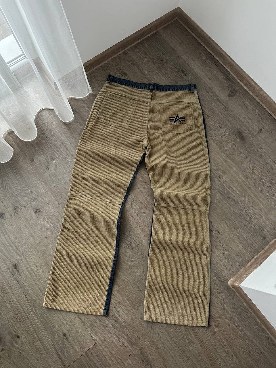 Alpha Industries × Vintage Vintage Alpha Industries Velvet Denim Baggy Big Logo Pants Size US 34 / EU 50 - 4 Thumbnail