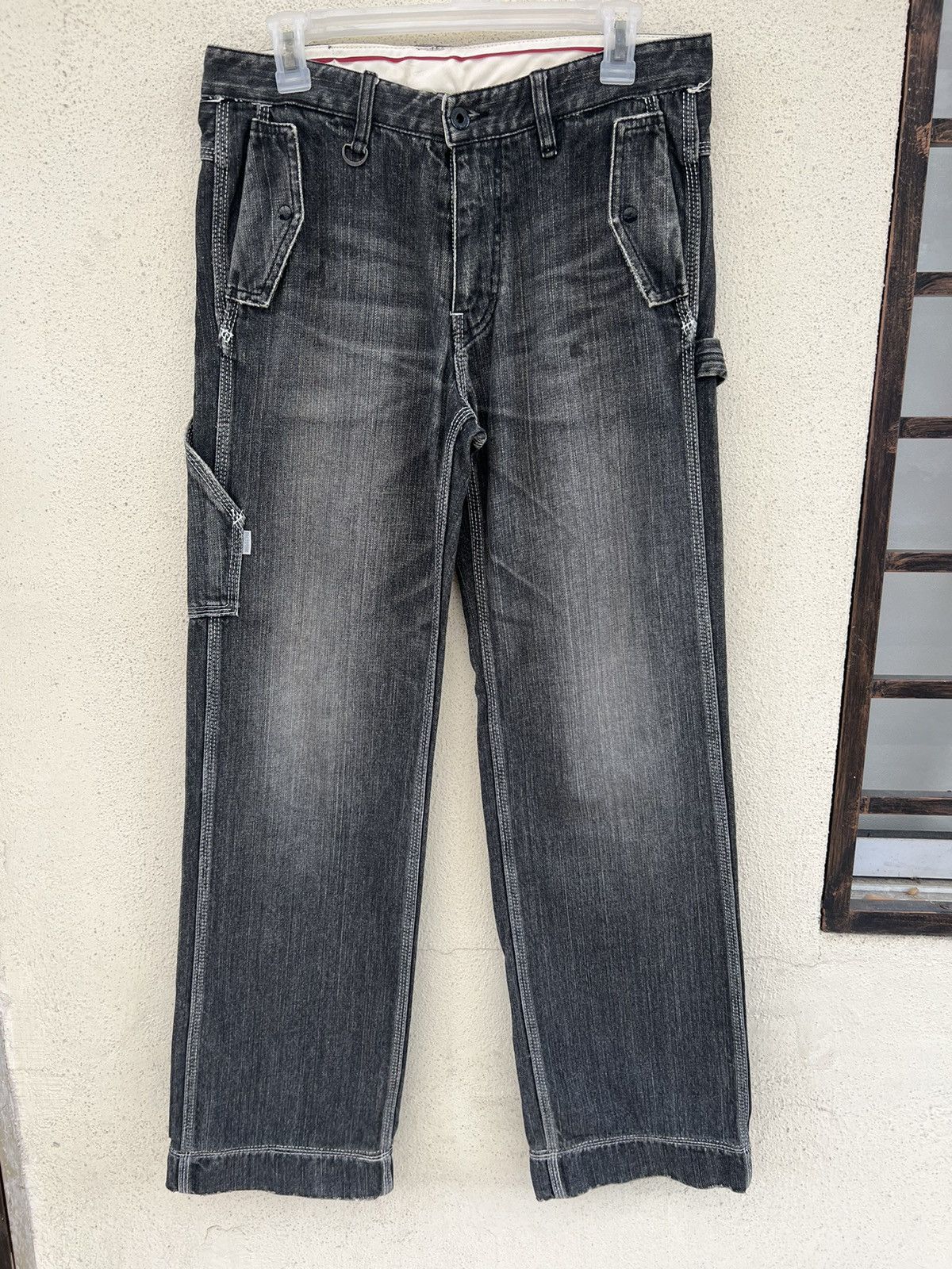 FACTOTUM Vintage Factotum Japan Distressed Fade Denim Work Pant Size US 30 / EU 46 - 6 Thumbnail