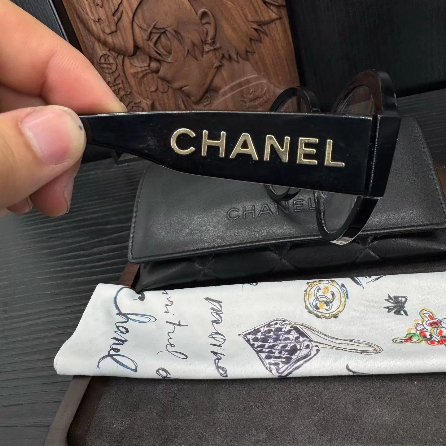 Chanel Chanel Gold Logo Round Frame Cute Glasses One Size Size ONE SIZE - 7 Thumbnail