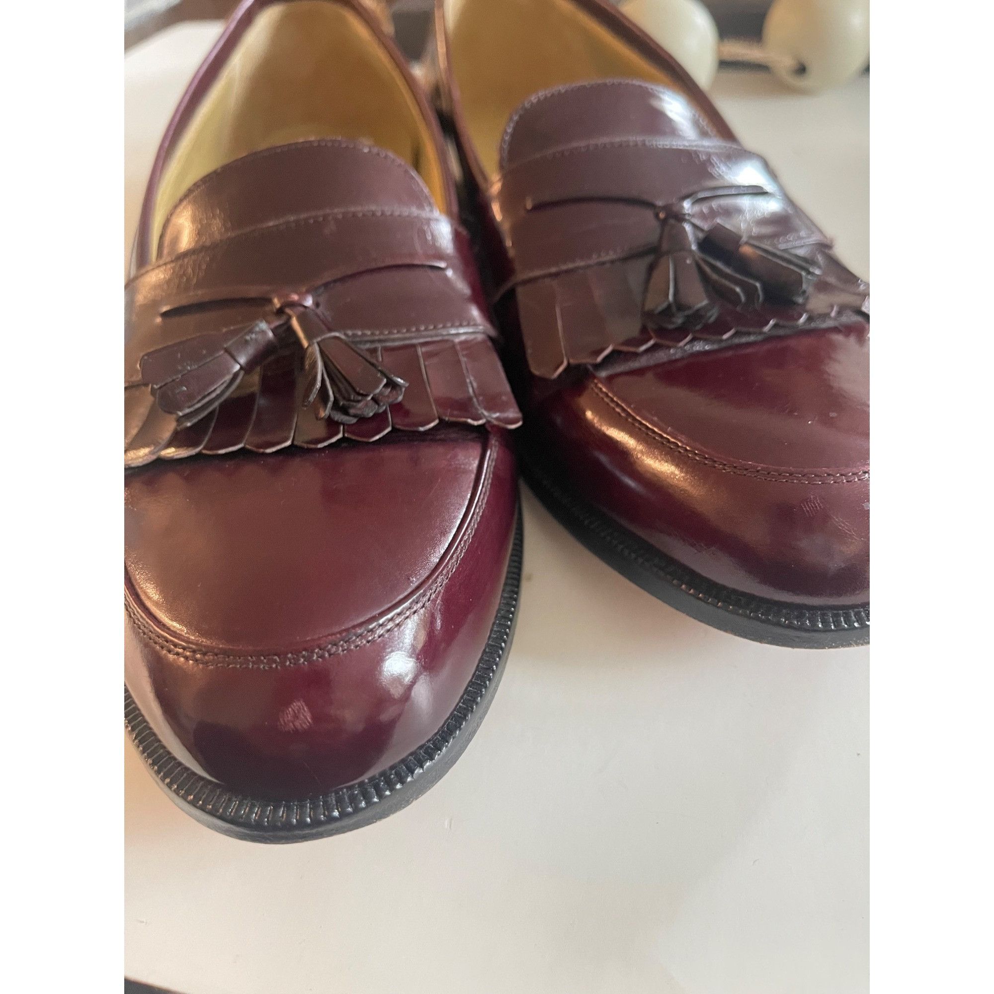 Mezlan MEZLAN BURGUNDY MADE IN SPAIN KILTI TASSEL LEATHER SLIP ON L Size US 10 / EU 43 - 15 Thumbnail