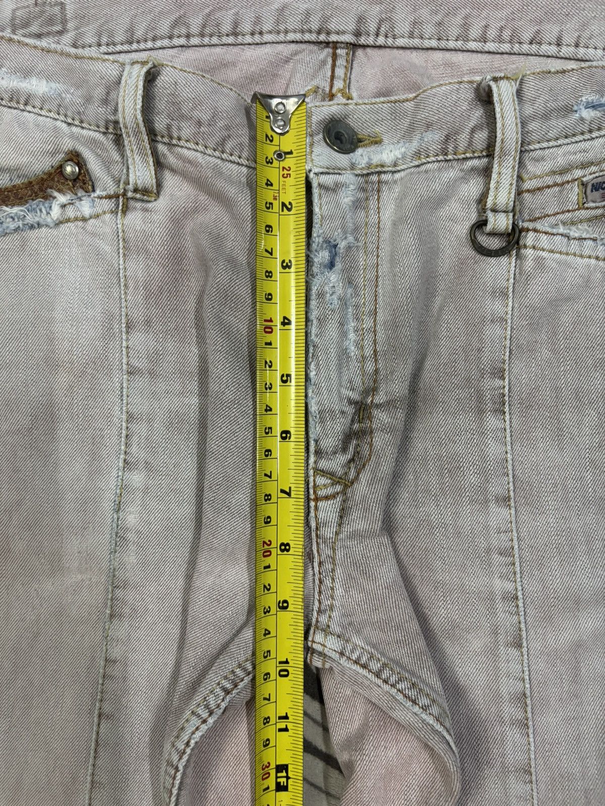 Tornado Mart Nicole Club Python Skin Bootcut Flare Distress Grunge Jeans Size US 33 - 16 Thumbnail