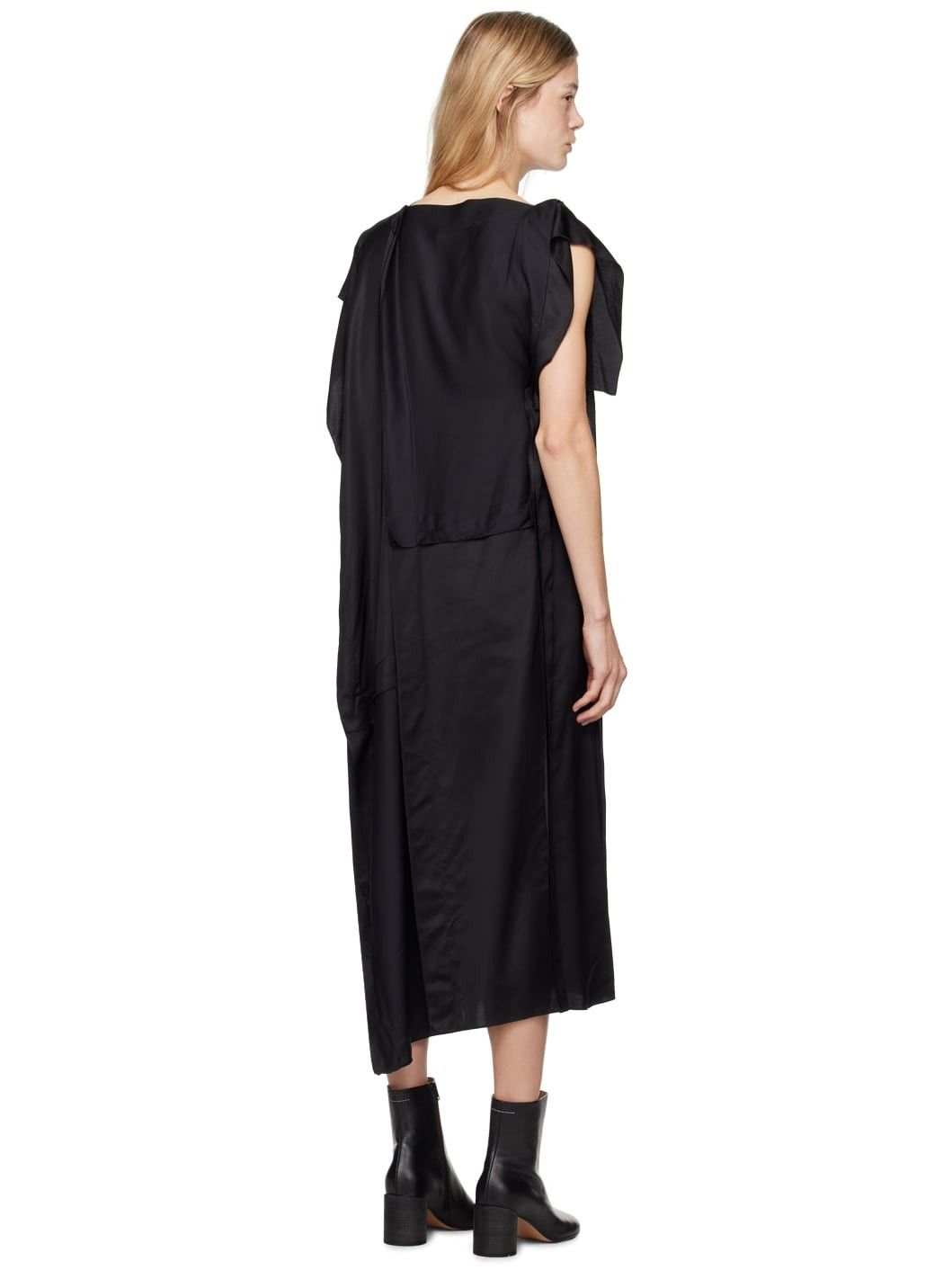 Maison Margiela oc11z0925 Asymmetrical Midi Dress in Black Size M / US 6-8 / IT 42-44 - 3 Thumbnail