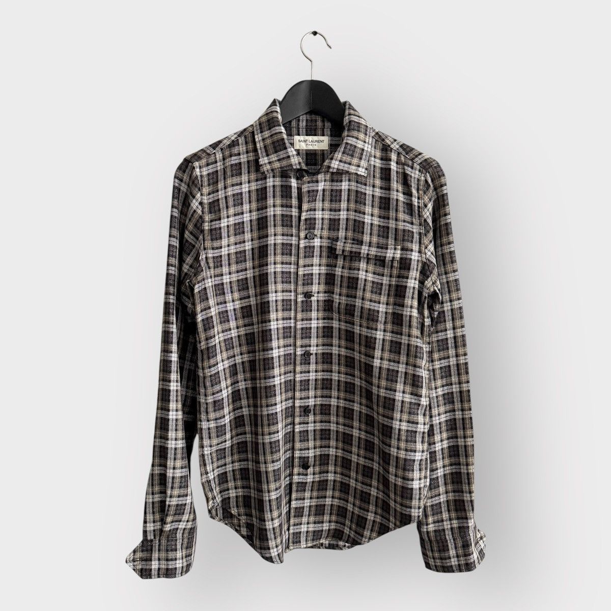 Saint Laurent Paris STEAL! Saint Laurent Hedi Flannel Button Up Shirt Size US S / EU 44-46 / 1 - 1 Thumbnail