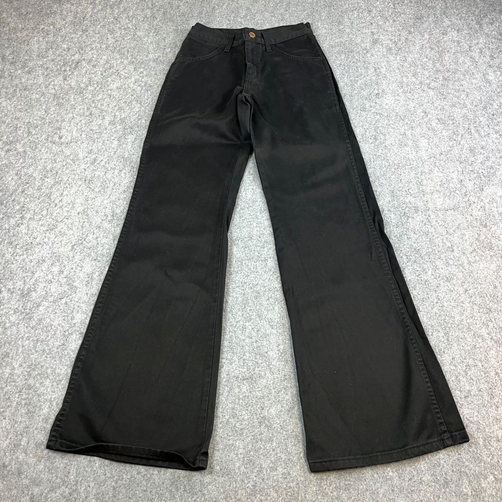 Wrangler Wrangler Jeans Women Flare Bootcut Bellbottom 24 32 Dark Black Vintage Denim 5-Pocket Regular Size 4 Womens 32 In Inside Leg UK 4 Dark Black Vintage Size 27" / US 4 / IT 40 - 2 Thumbnail