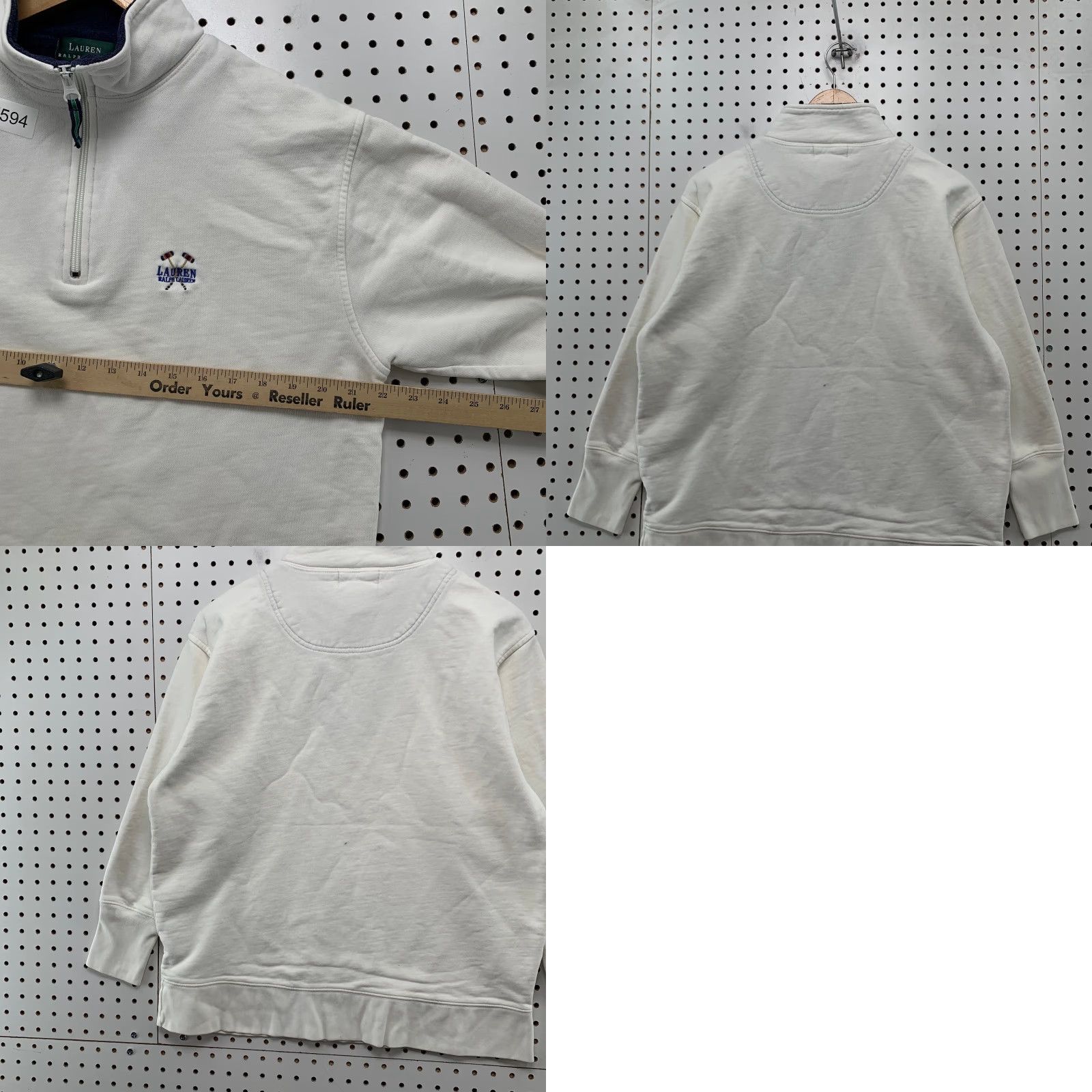 Ralph Lauren Ralph Lauren Sweater Shirt Womens Small White 1/4 Zip Mock Neck Fleece Pullover Long Sleeve Cotton Size S / US 4 / IT 40 - 9 Thumbnail