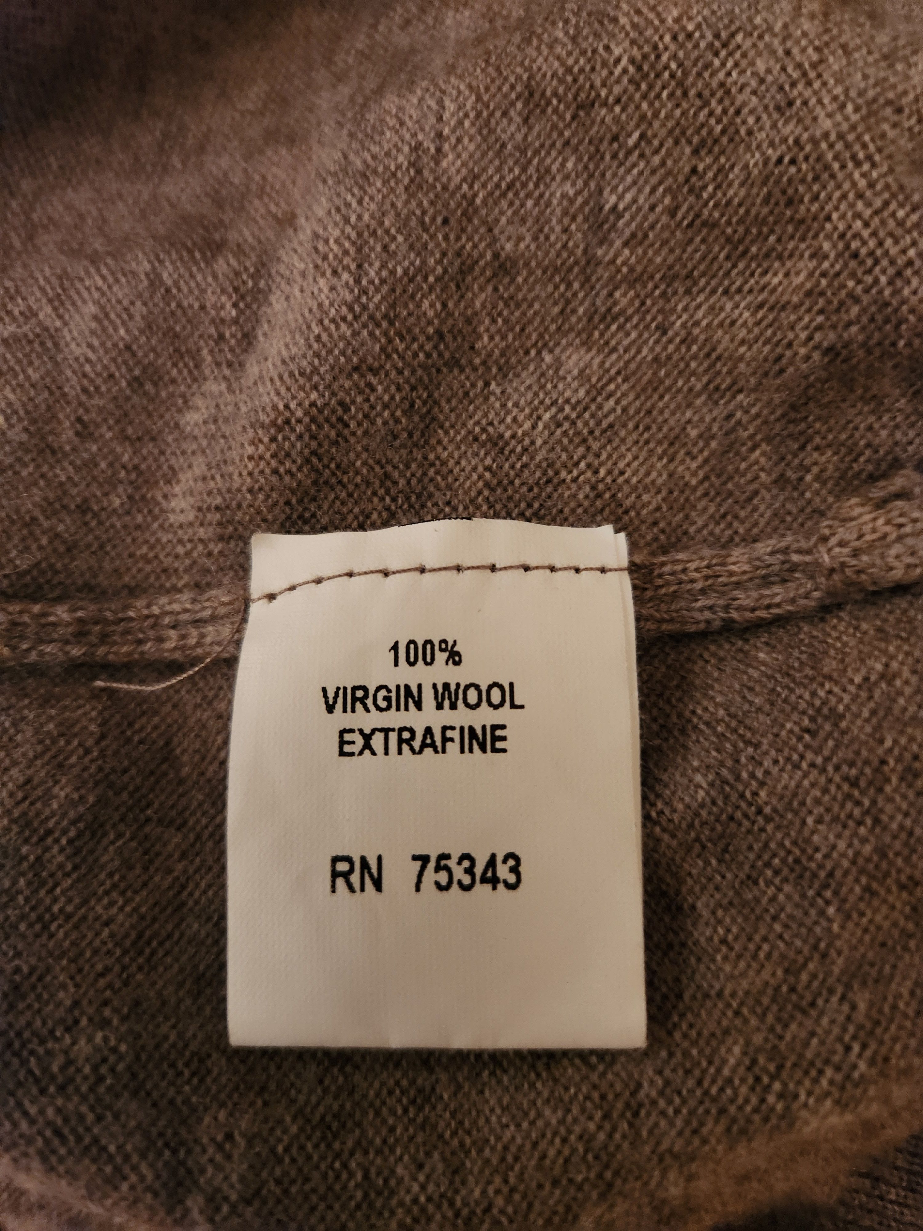 Paolo Mondo 100% Wool V-Neck Beige Pullover Sweater Size US XL / EU 56 / 4 - 4 Thumbnail