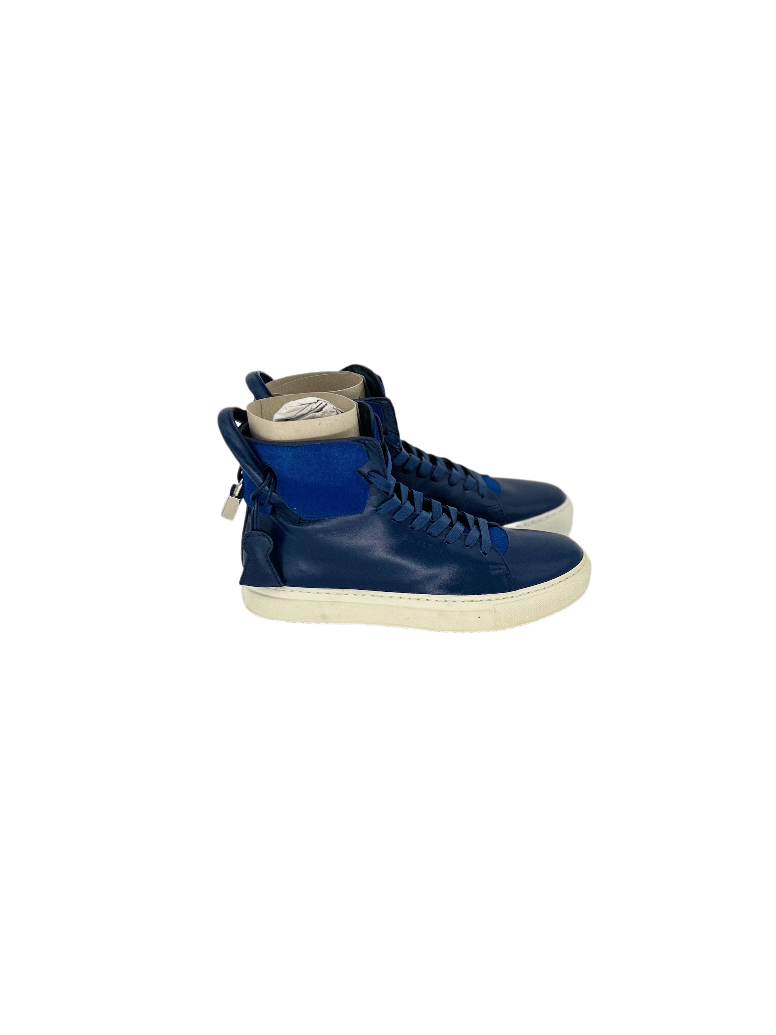Buscemi Blue Calf Hair 125mm High Top Trainers Size US 7 / EU 40 - 2 Thumbnail