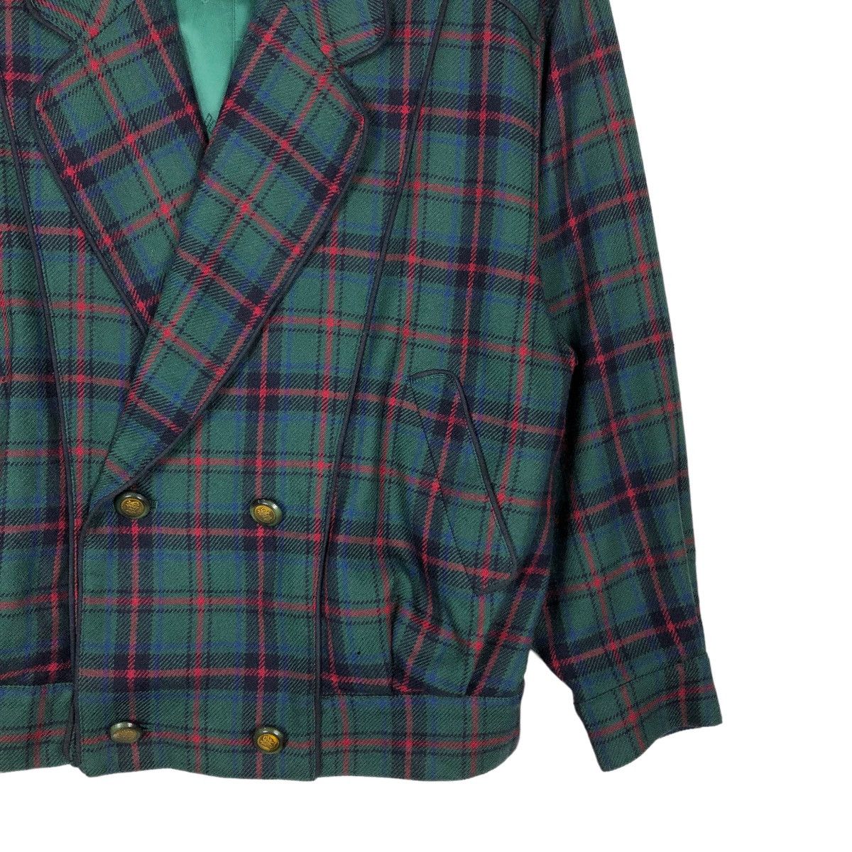 Japanese Brand 🔥Double Breast Wool Bomber Jacket Daks London Tartan Design Size US L / EU 52-54 / 3 - 5 Thumbnail