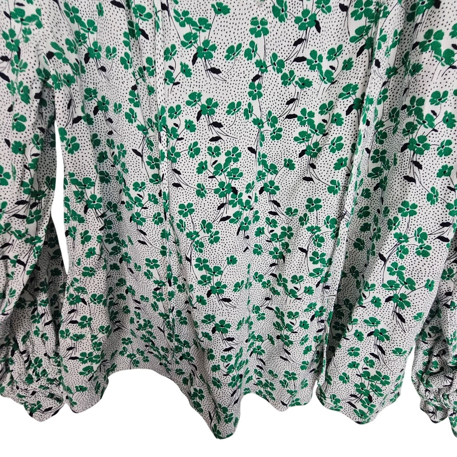 Loft Loft Womens Floral Print Tunic Size XS Smocked Cuffs Cottage Size XS / US 0-2 / IT 36-38 - 4 Thumbnail
