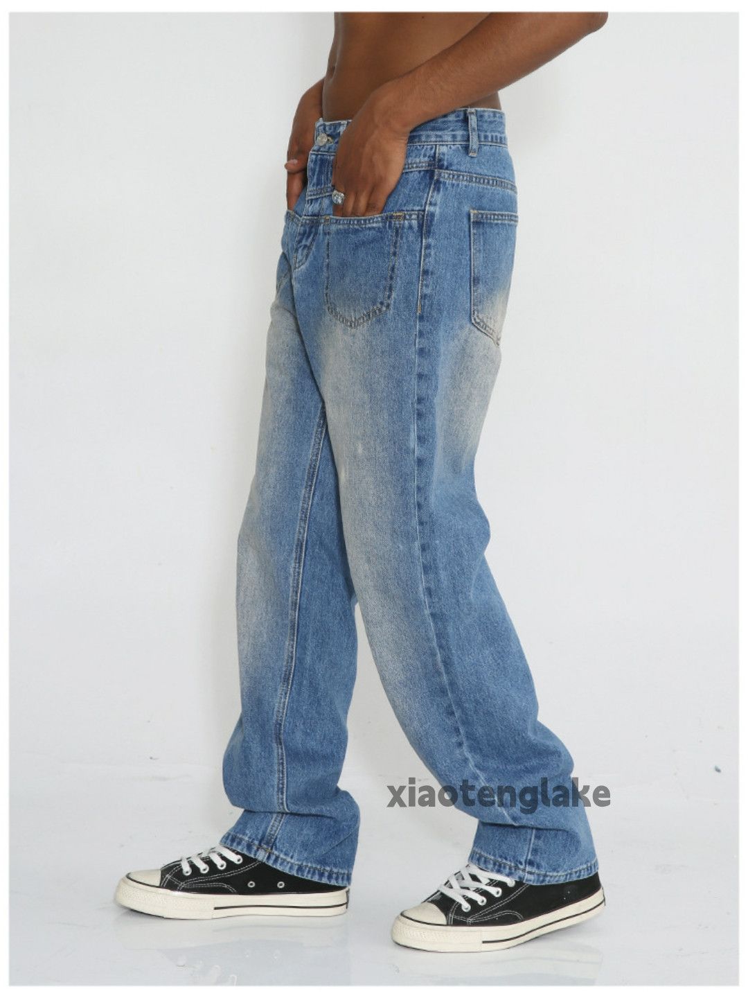 rusty washed faded skate hiphop utility jeans