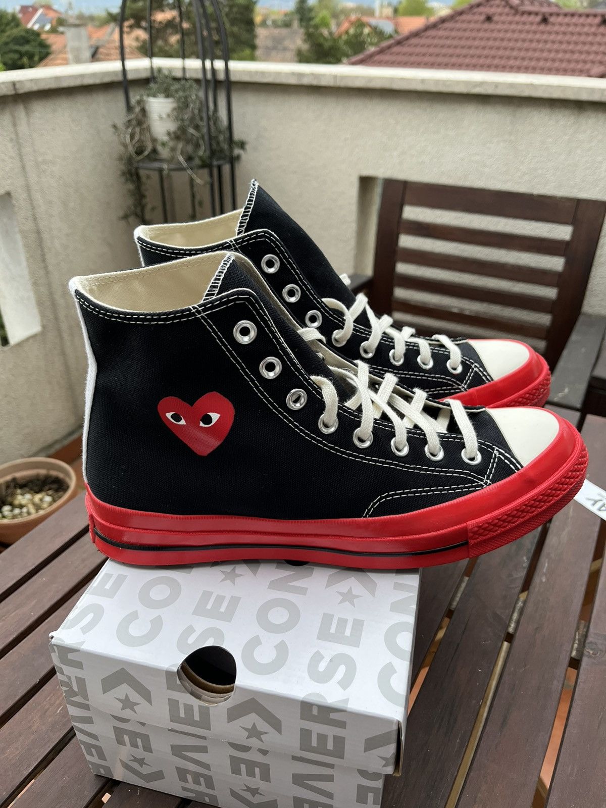 Comme des Garcons × Converse Converse X Comme Des Garçons Chuck 70 High Top Red Sole Size US 9.5 / EU 42-43 - 5 Thumbnail