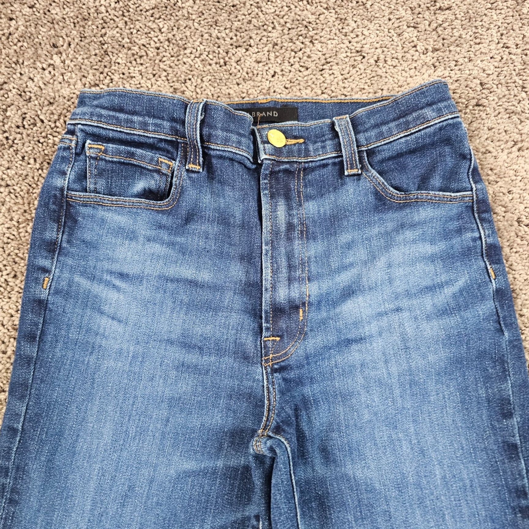 J Brand J Brand Jeans Womens 27 Slim Fit Mid Rise Stretch Dark Denim Straight Teagan 25x28 Blue Size 25" / US 0 / IT 36 - 2 Thumbnail