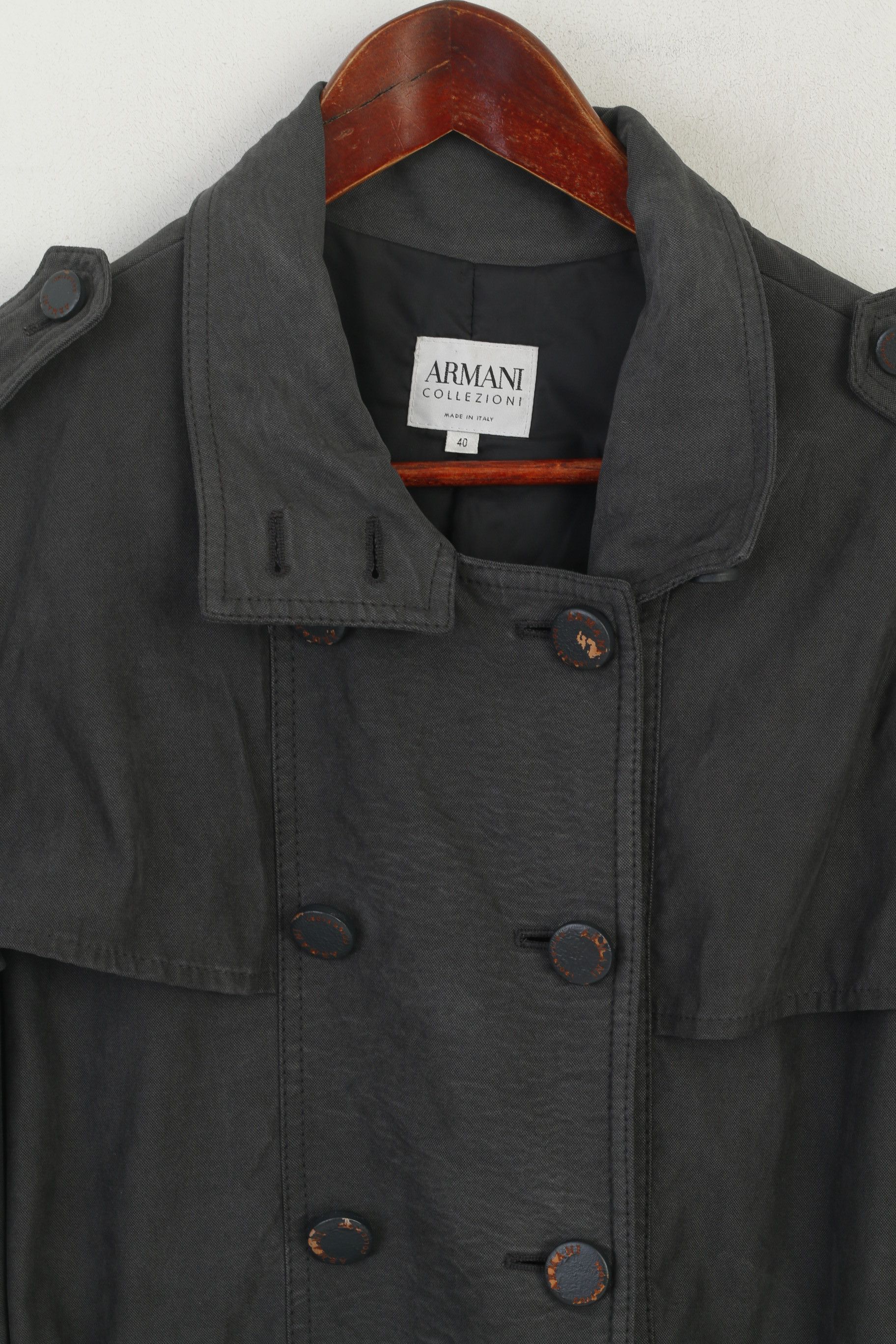 Armani × Vintage Armani Collezioni Women 40 M Coat Gray Vintage 8664 Size M / US 6-8 / IT 42-44 - 2 Thumbnail