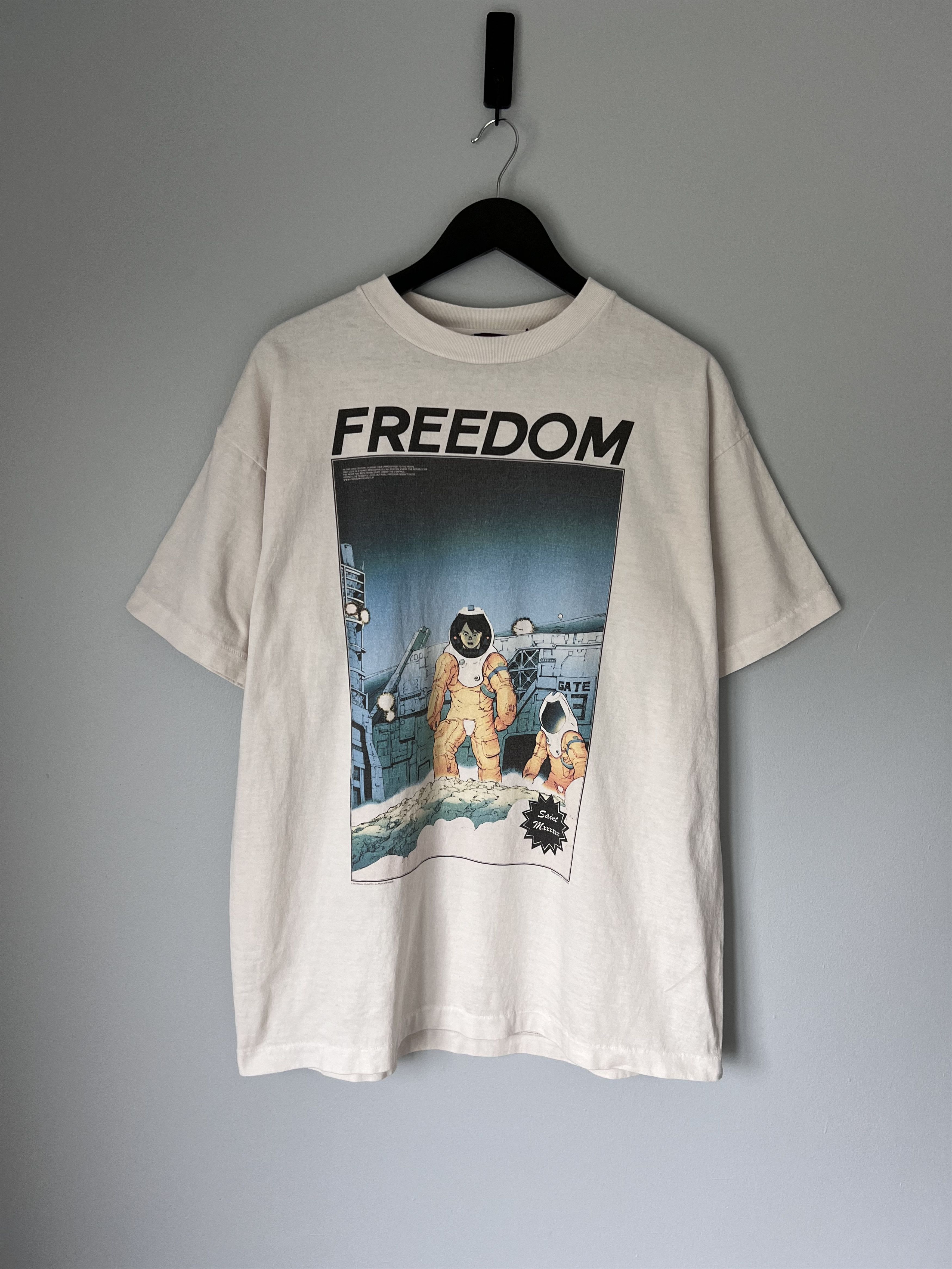 image of Saint Michael Freedom Astro Tee In White, Men's (Size Large)