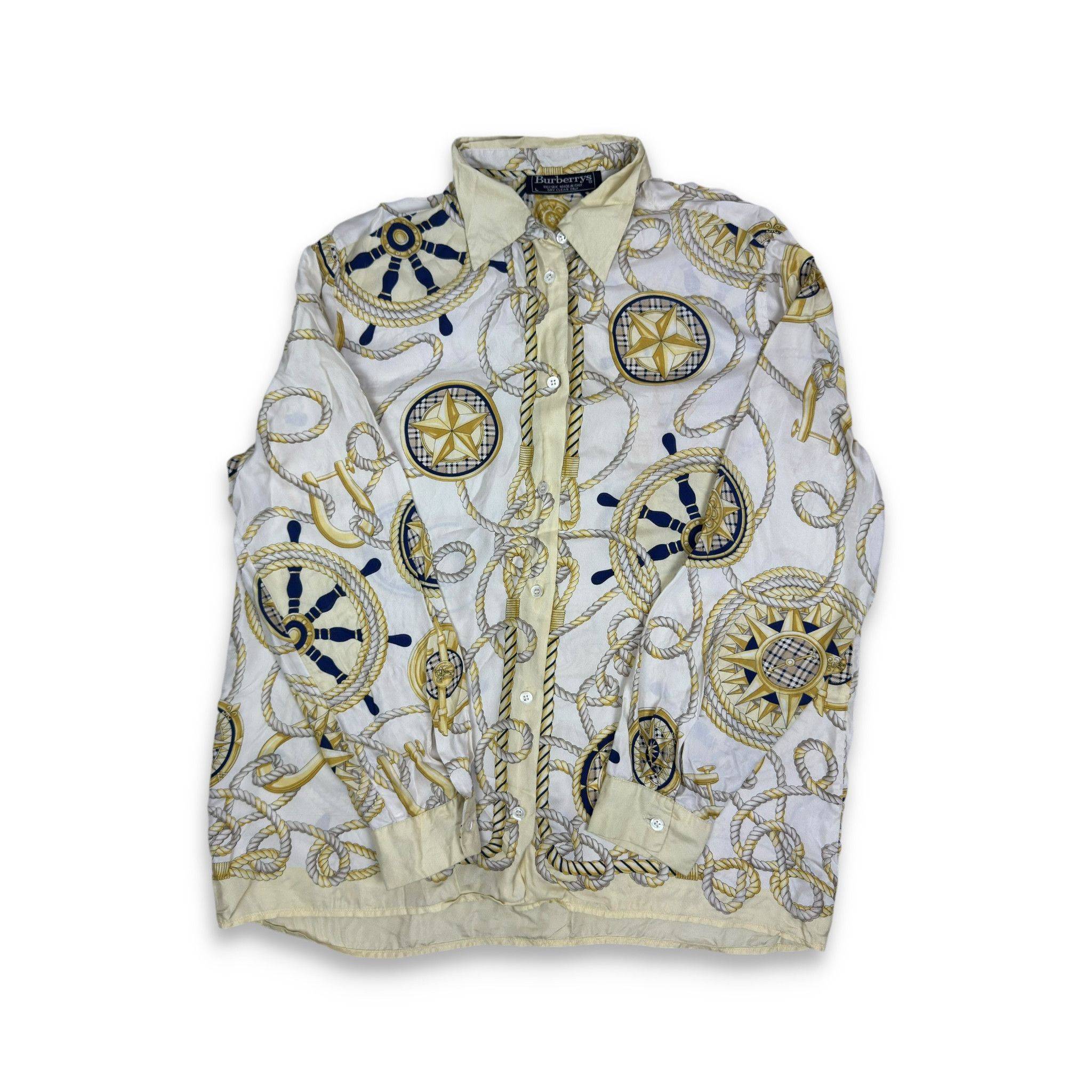 Burberry Vintage Burberry Women's Multi Silk Printed Collared Shirt Size M / US 6-8 / IT 42-44 - 1 Thumbnail