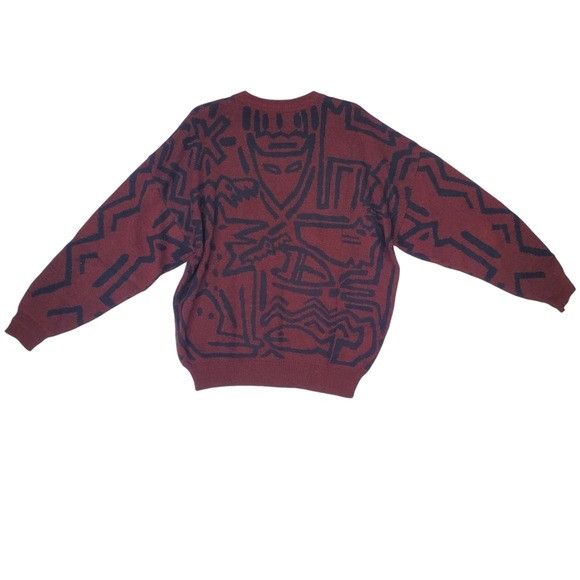 FALKE Vintage Sweater RARE Retro Embroidered Graphics Falke by Jef Size L / US 10 / IT 46 - 10 Thumbnail