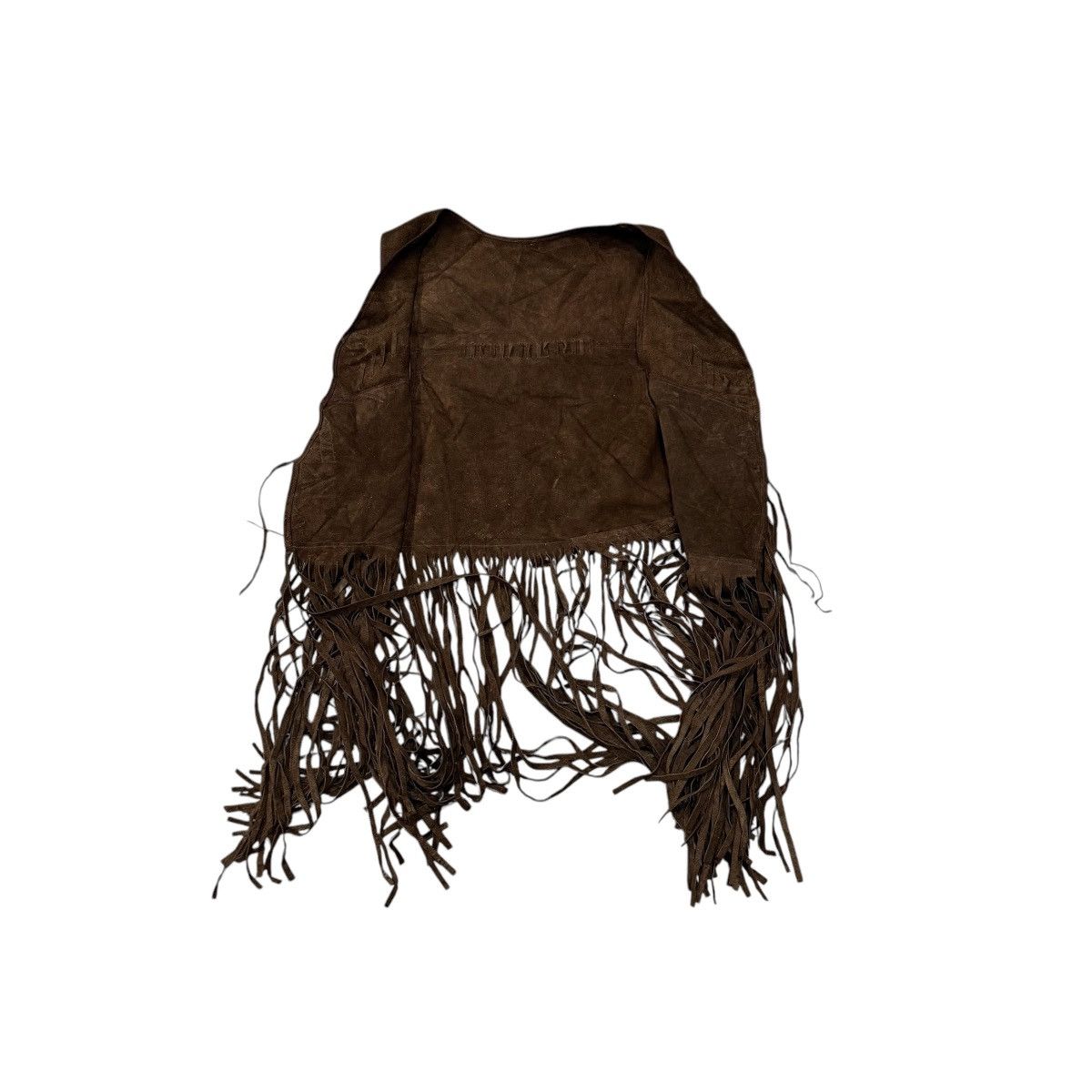 Schott Vintage Cowboy Style Fringes Brown Leather Vest Jacket Size US S / EU 44-46 / 1 - 15 Thumbnail