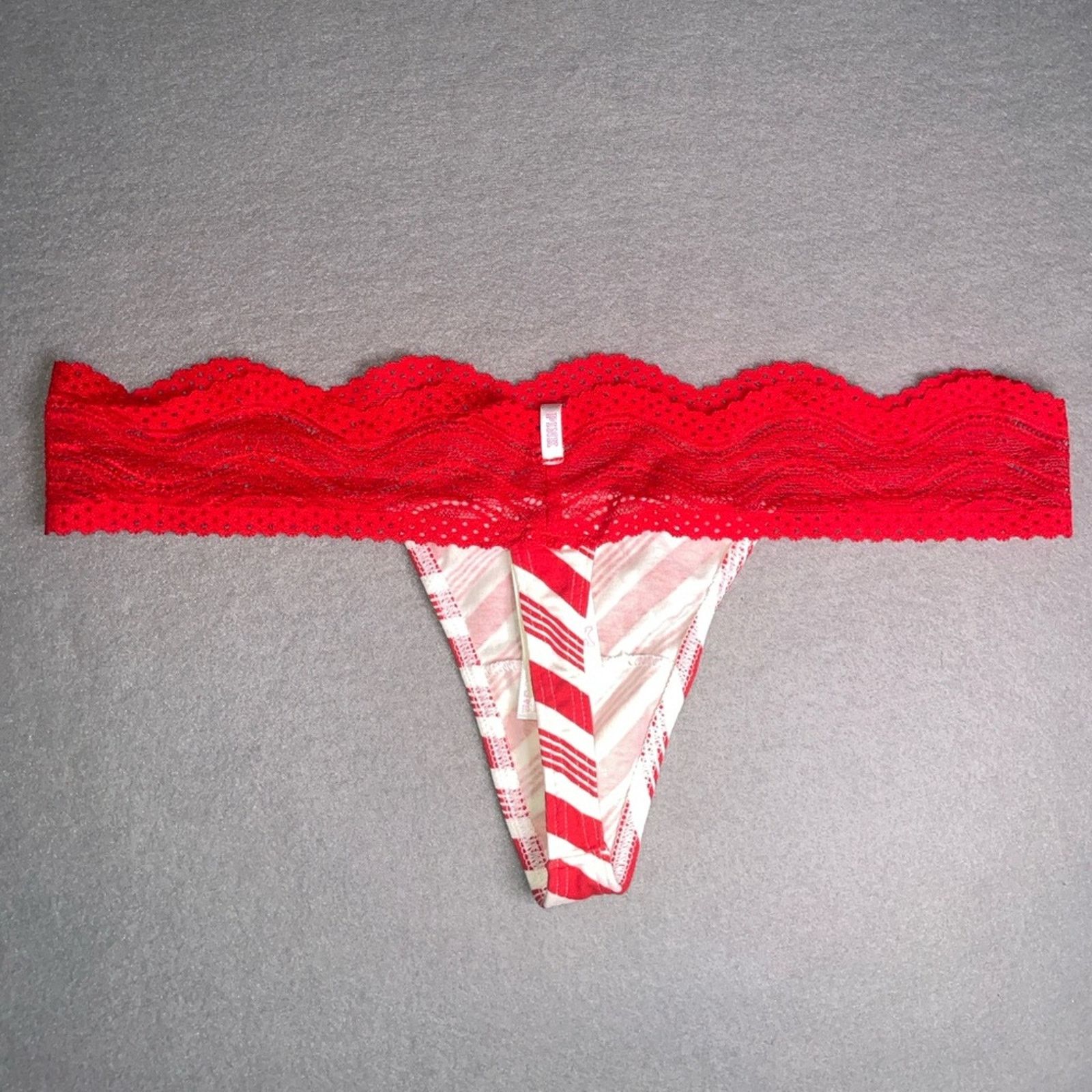 Victoria's Secret Victoria’s Secret Thong Panty Candy Stripes NEW Medium Size ONE SIZE - 4 Thumbnail