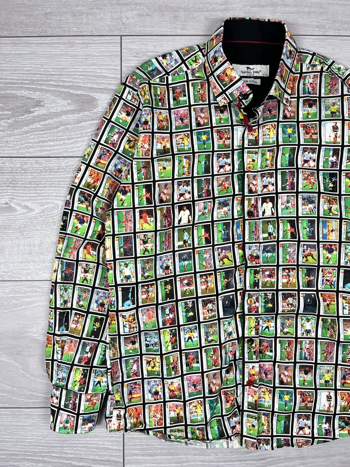 Japanese Brand Claudio Lugli Italy Soccer Cards Over Print Button Shirt Size US L / EU 52-54 / 3 - 3 Thumbnail