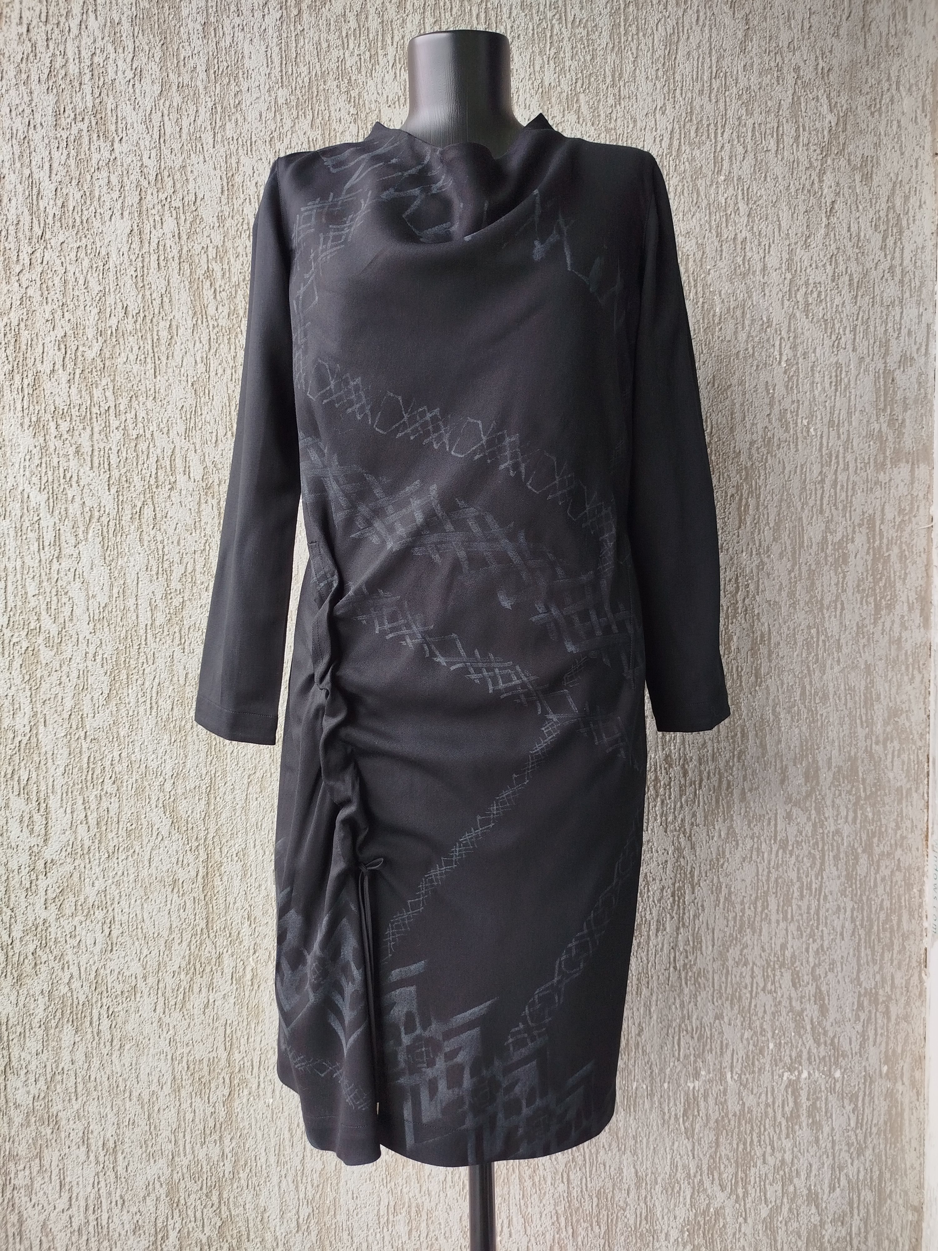 Marithe + Francois Girbaud Girbaud Dress Long Sleeve Draped Wool Vintage Size L / US 10 / IT 46 - 5 Thumbnail