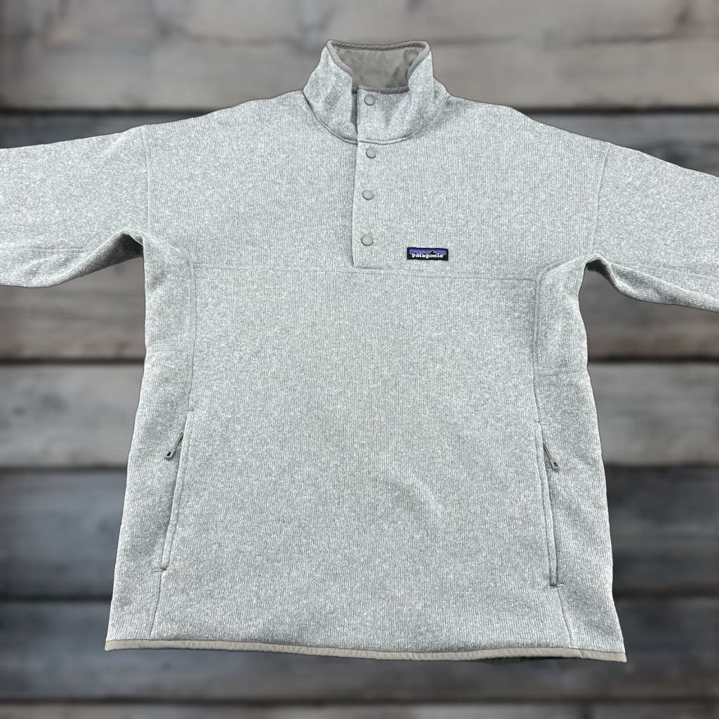Patagonia Patagonia Pullover Sweatshirt Men M Heather Gray 1/4 Zip Fleece Snap Button Logo Mock Neck Regular Pockets College Vintage No Size US M / EU 48-50 / 2 - 1 Thumbnail