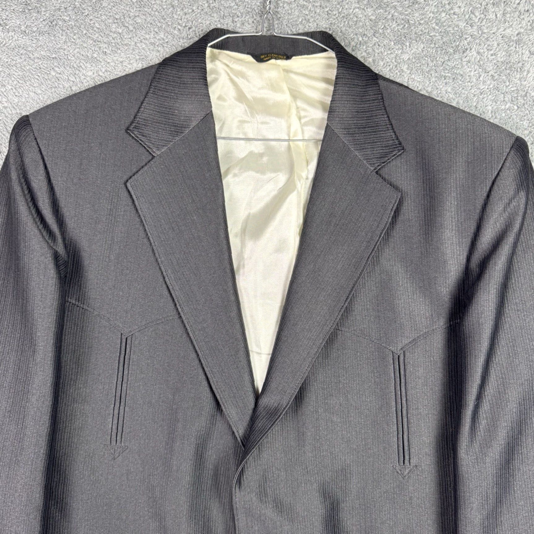 Vintage Pagano West Sport Coat Mens 42R Blazer Jacket Black 1 Piece Vintage USA Dacron Juniors? Size 42R - 2 Thumbnail