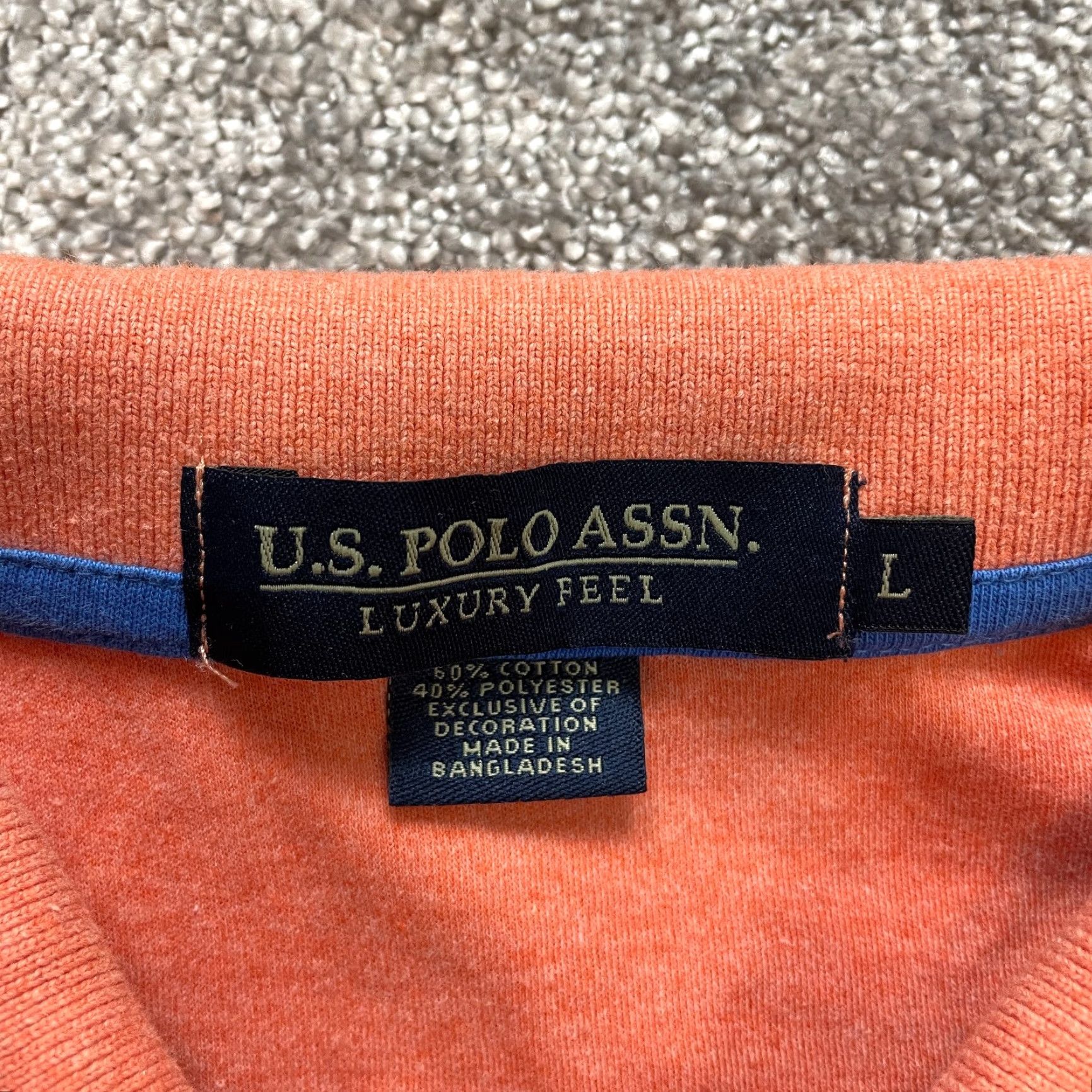 Vintage VINTAGE US Polo Assn. Polo Shirt Mens Large Orange Collared Preppy Logo Short Sleeve Knit with Pockets Size US L / EU 52-54 / 3 - 3 Thumbnail