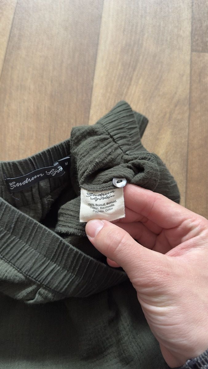 Gudrun Sjoden Gudrun Sjödén Relaxed Fit Textured Muslin Pants Green M Size 30" / US 8 / IT 44 - 6 Thumbnail
