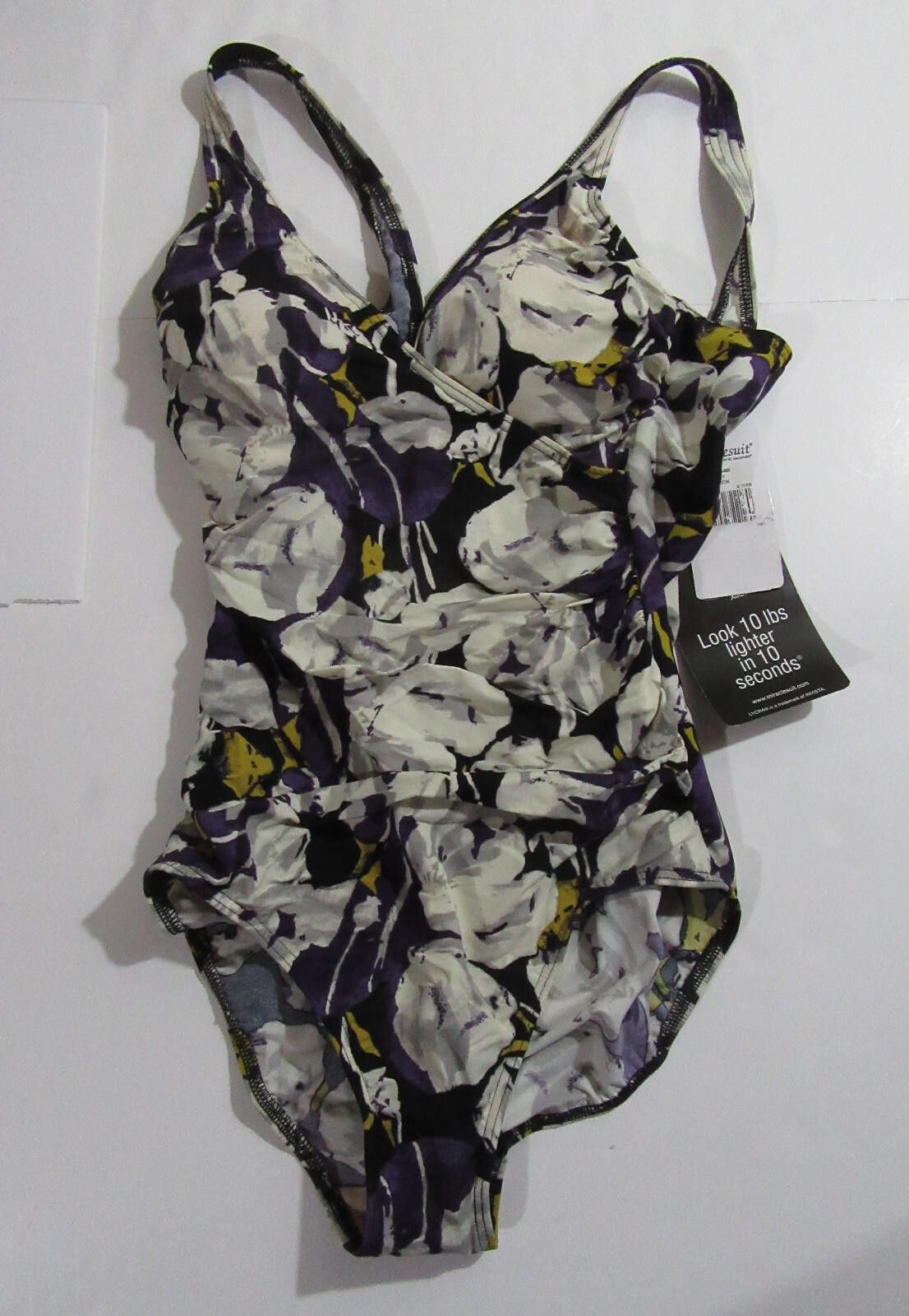 Designer Miraclesuit Womens 1 Piece Swimsuit Floral 12 Size ONE SIZE - 1 Thumbnail
