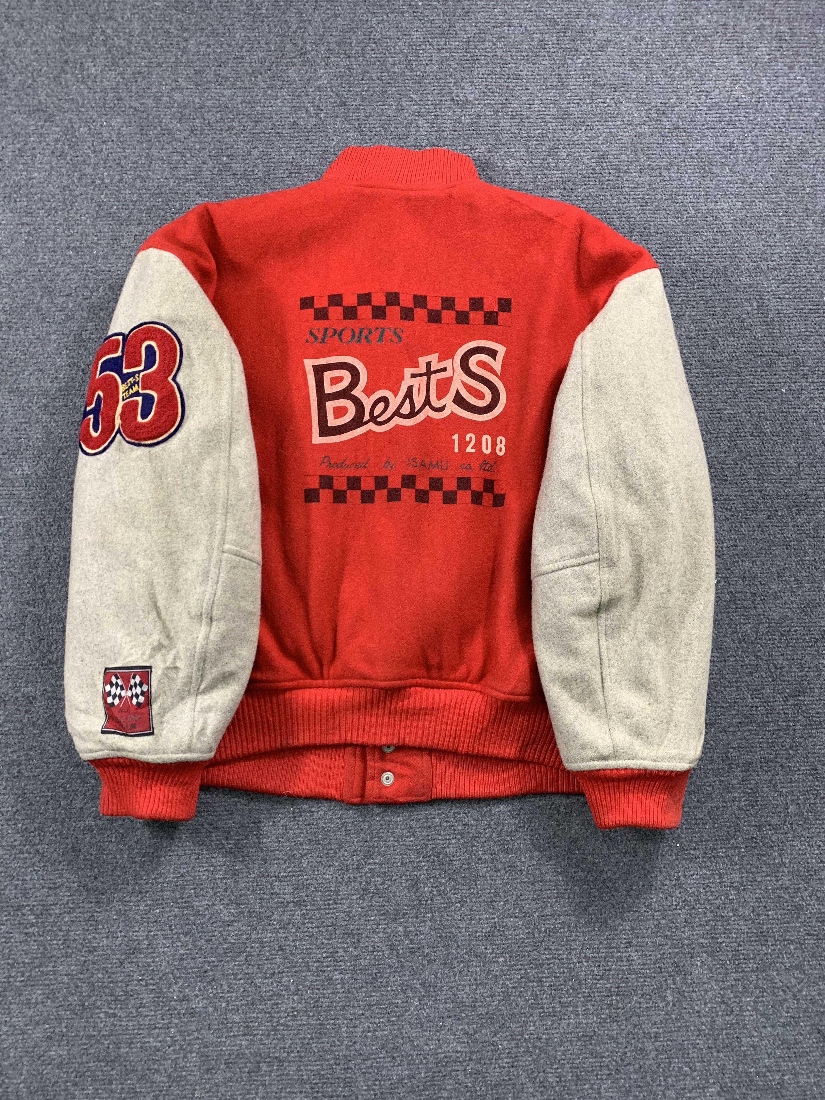 Japanese Brand Vintage Bests Racing ISAMU Button Up Wool Varsity Jacket Size US M / EU 48-50 / 2 - 3 Thumbnail