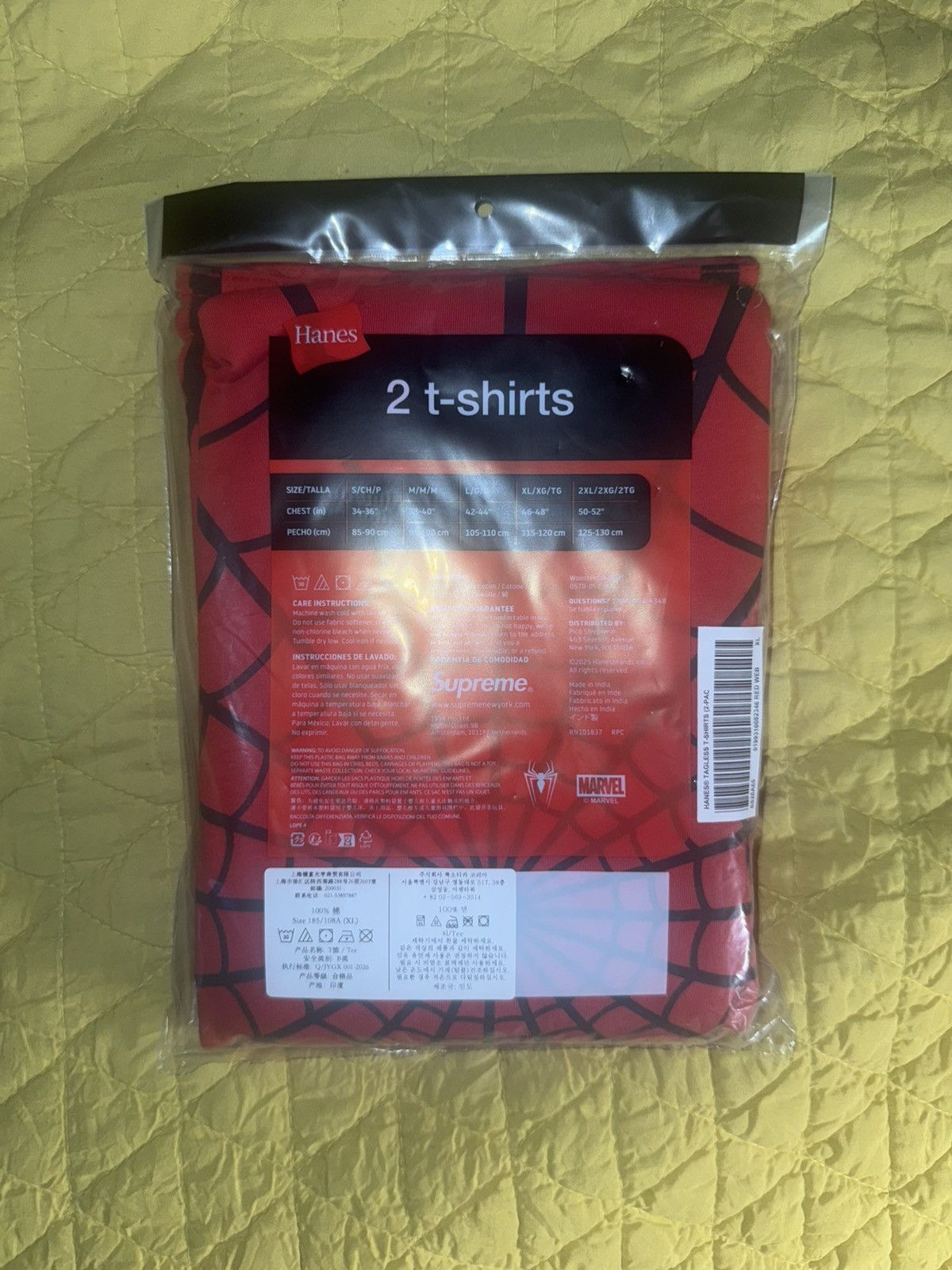 Hanes × Supreme Supreme Hanes Spider-Man Tagless Tees (2 Pack) Red XL Size US XL / EU 56 / 4 - 3 Thumbnail