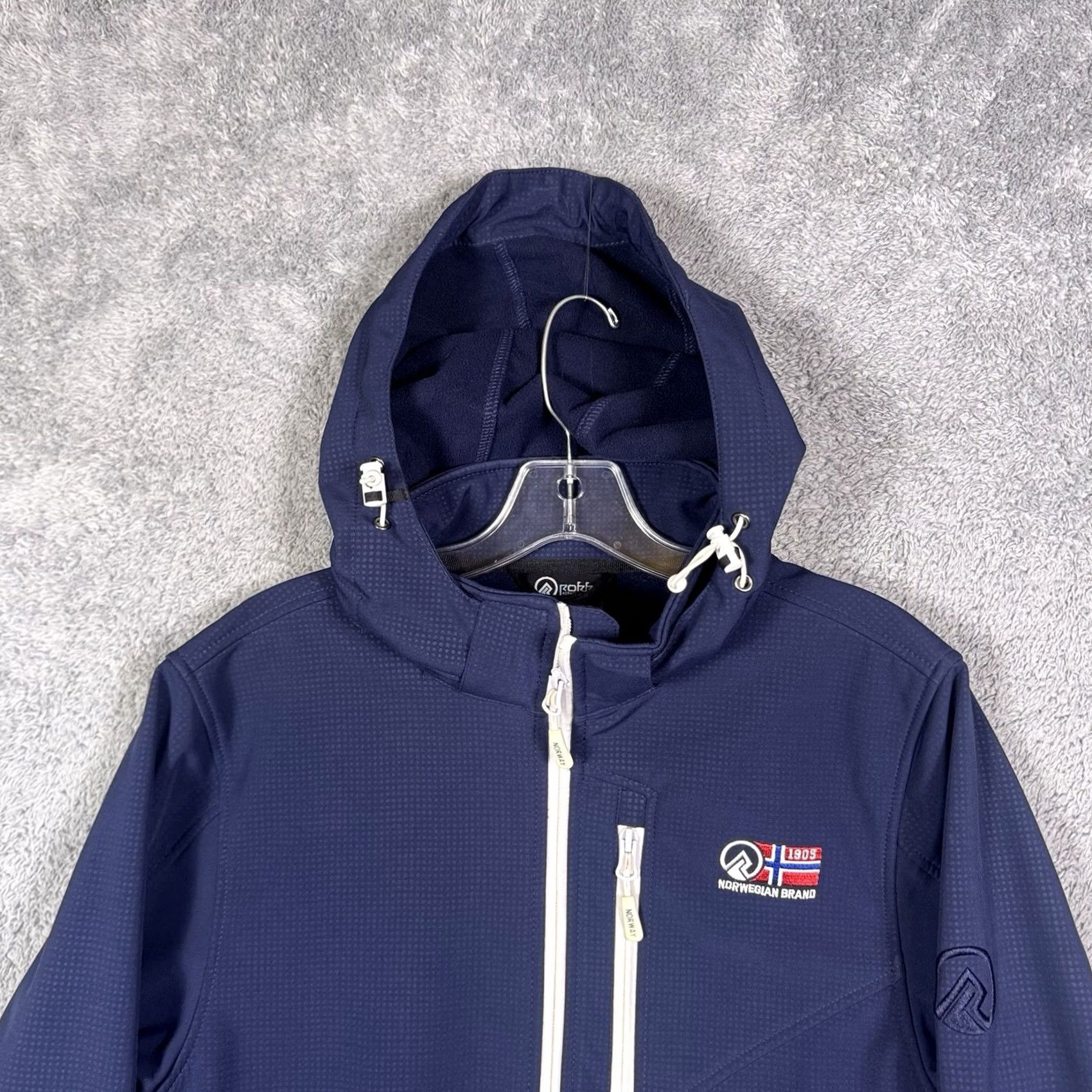 J Brand Rokk Norwegian Brand Jacket Women S 1905 Softshell Tech Full Zip Hooded Parka Blue Size S / US 4 / IT 40 - 4 Thumbnail