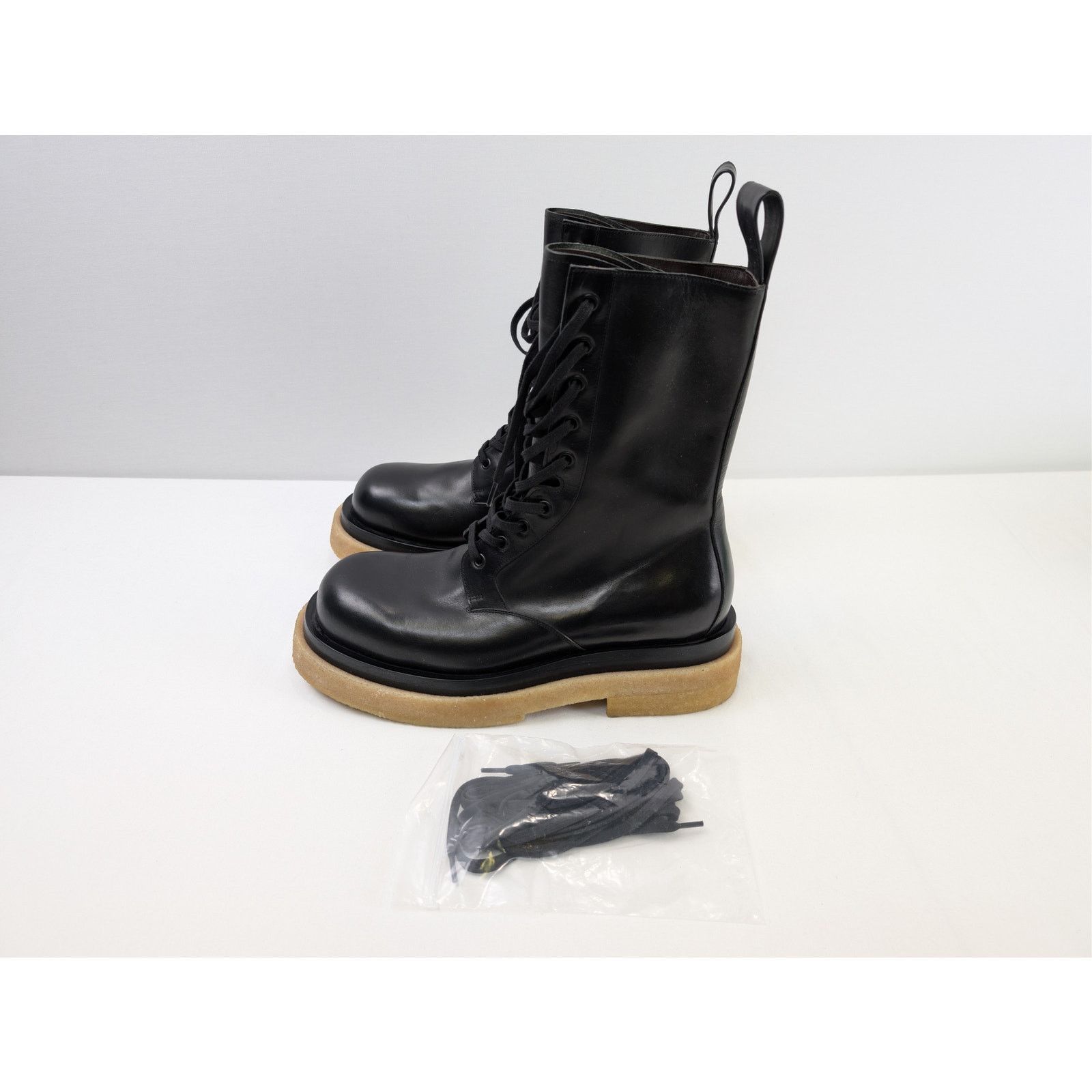 Bottega Veneta o1rshd1 Military Calf Lug Boots in Black Size US 10 / EU 43 - 7 Thumbnail