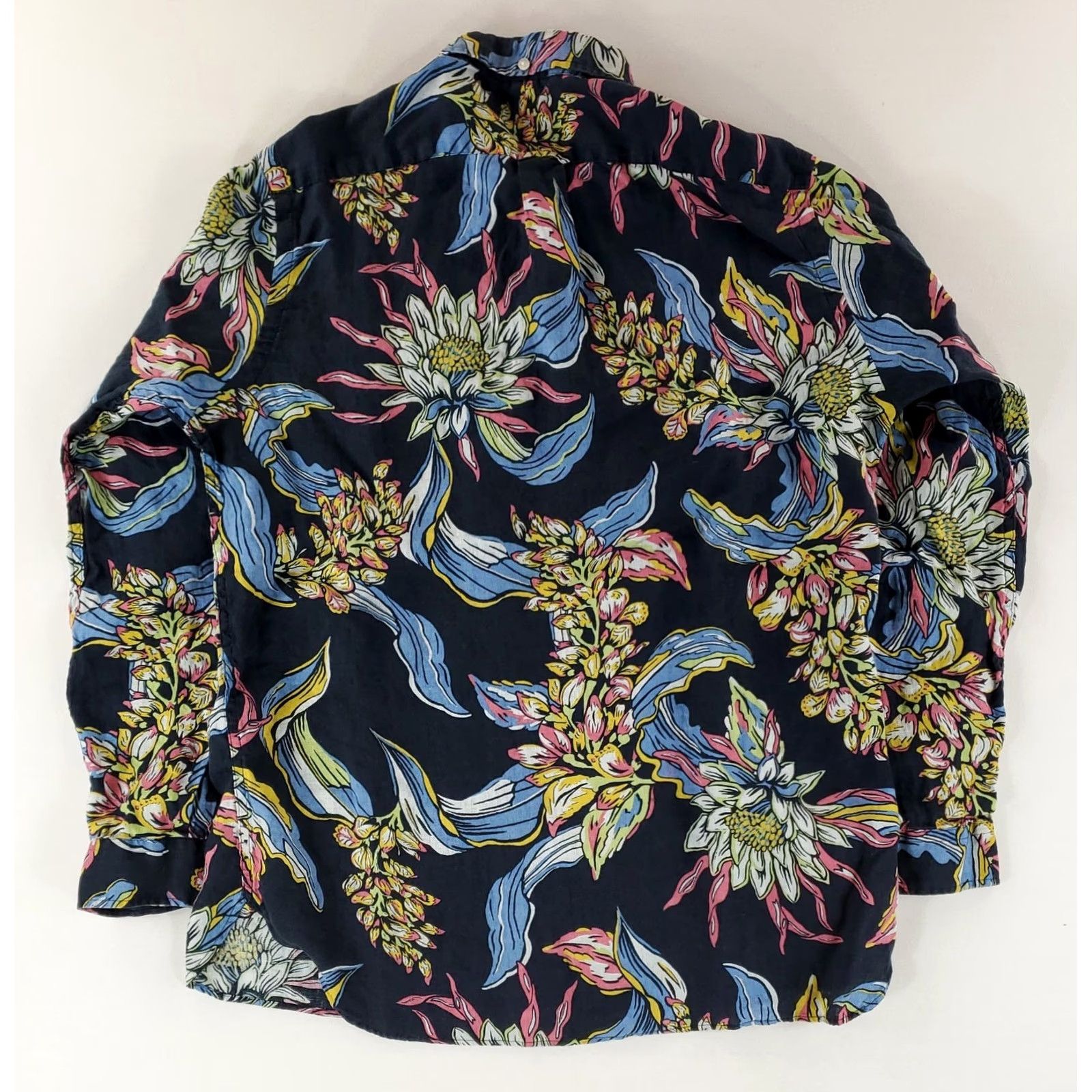 Ralph Lauren Ralph Lauren Shirt 100% Linen Long Sleeve Mens L Blue Flowers Multicolor Size US L / EU 52-54 / 3 - 4 Thumbnail