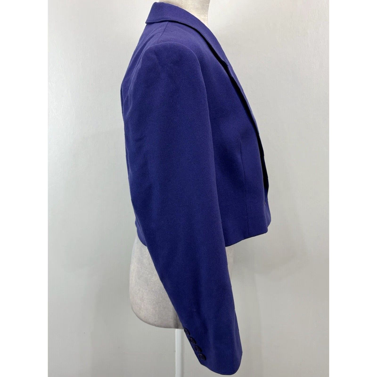 Pendleton VINTAGE Pendleton Blazer Women 14P Cropped One-Button Wool Blue Purple 80s Classic Womens Size XL / US 12-14 / IT 48-50 - 4 Thumbnail