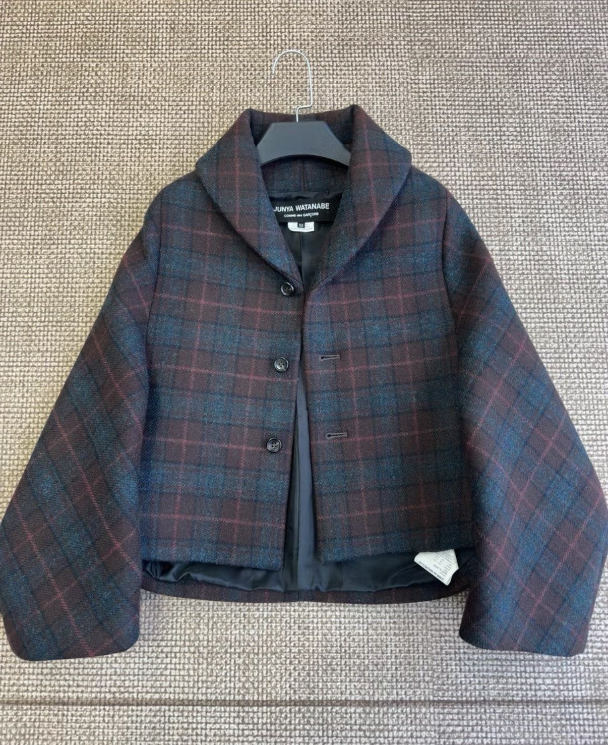 Comme des Garcons Junya Watanabe Comme des Garçons Plaid Wool Jacket K23 Size XS / US 0-2 / IT 36-38 - 1 Thumbnail