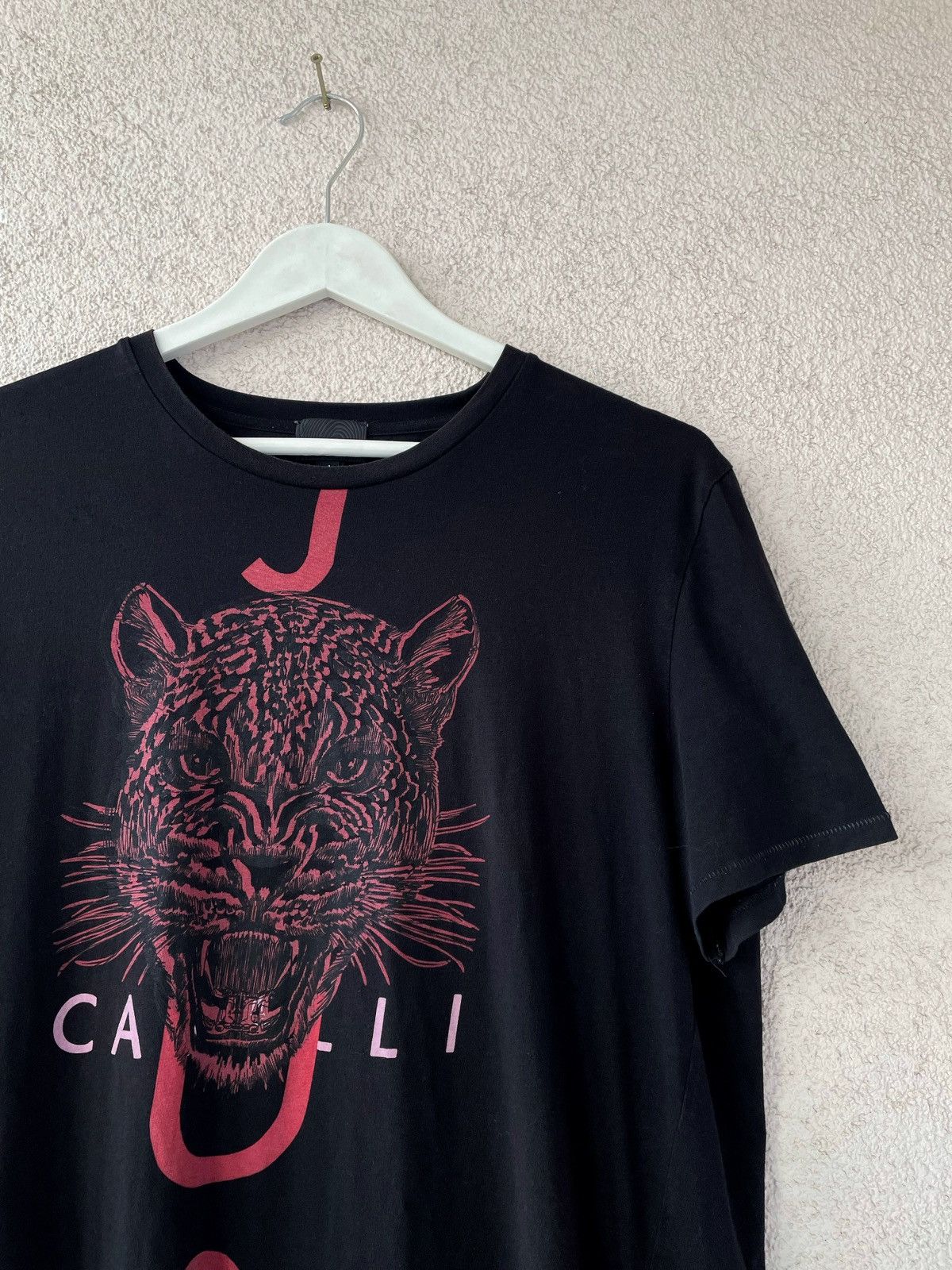 Just Cavalli Just Cavalli Men Big Tiger Logo Black Cotton T-Shirt Size L Size US L / EU 52-54 / 3 - 3 Thumbnail