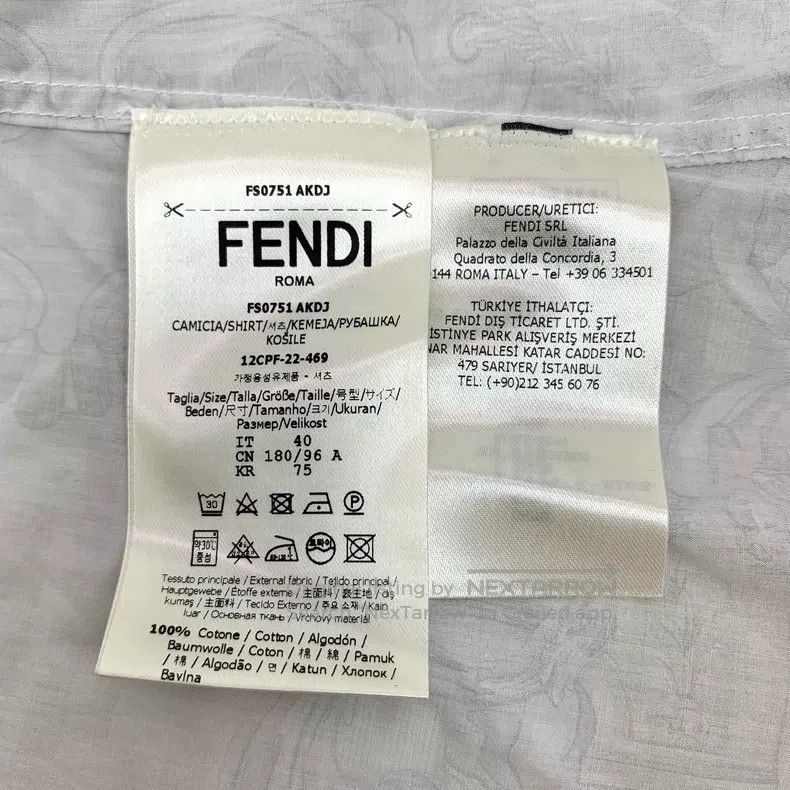 Fendi Fendi size 40 Grey logo pattern all-over print cotton colla Size US XS / EU 42 / 0 - 7 Thumbnail
