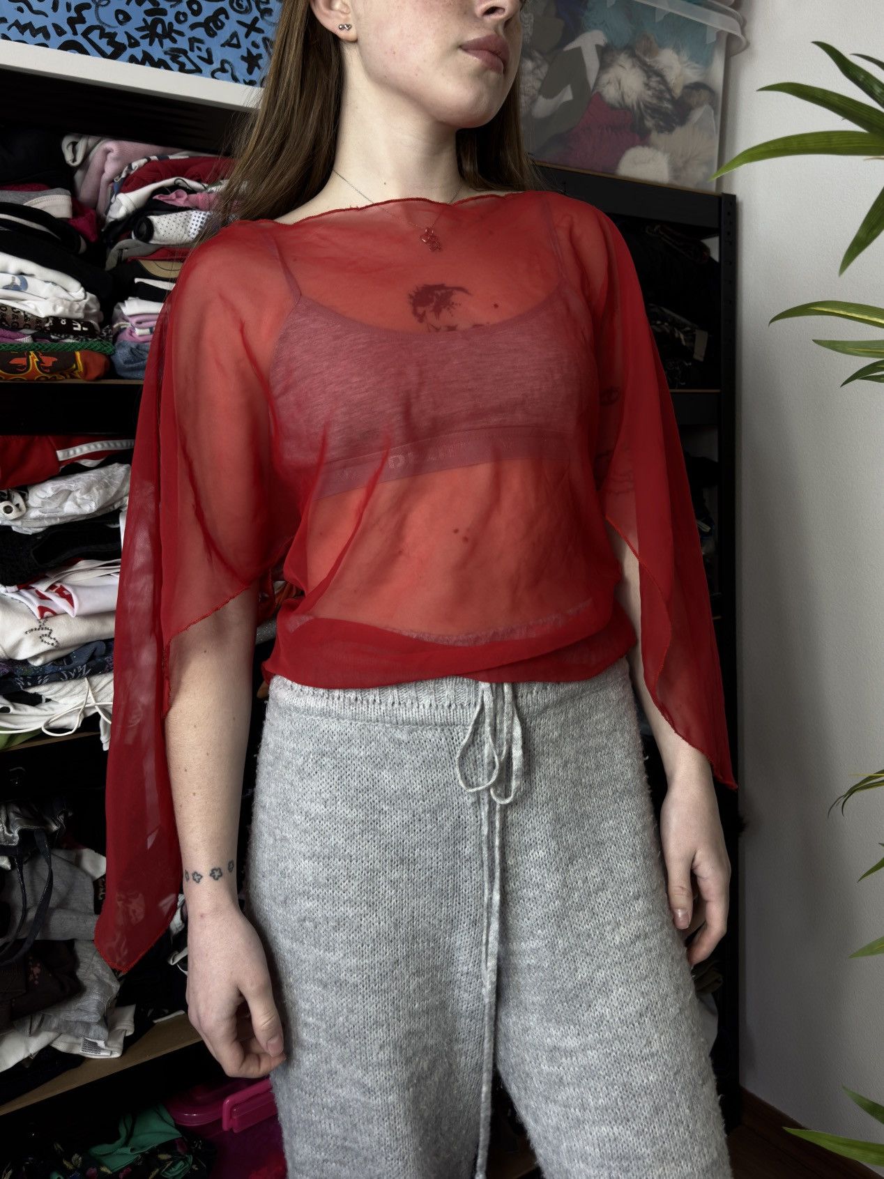 Vintage VINTAGE ZACK LONDON ISSEY MIYAKE STYLE MESH RED BLOUSE Size S / US 4 / IT 40 - 4 Thumbnail