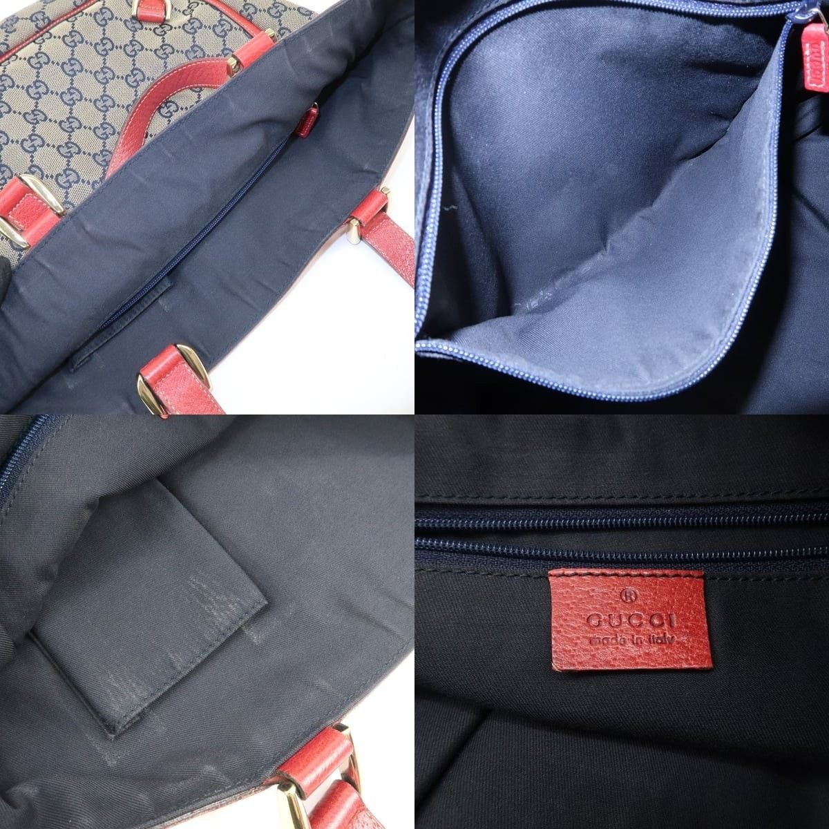 Gucci Gucci Abbey GG Canvas & Leather Tote Red Size ONE SIZE - 7 Thumbnail